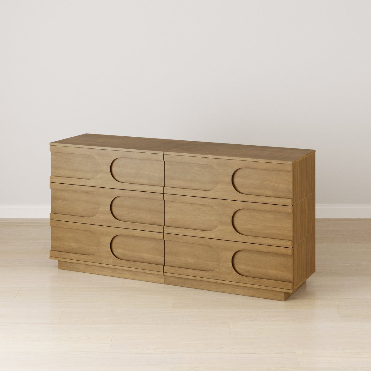 Mid-Century Modern Wood Stackable 6-Drawer Dresser Brown - Nathan James