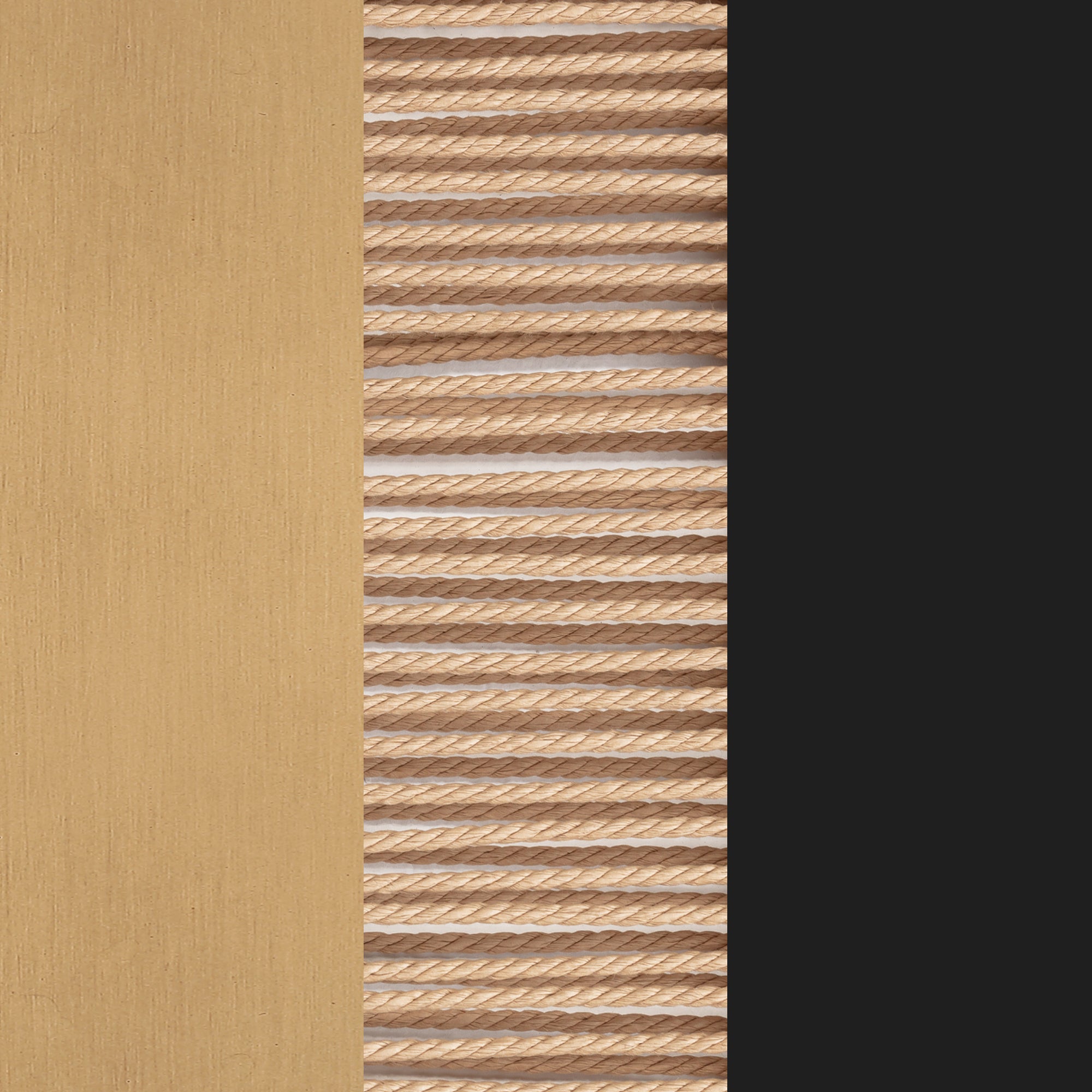 A close-up of parallel copper wires aligned horizontally between a gold-colored metallic surface on the left and a black background on the right. The wires are evenly spaced and create a pattern.