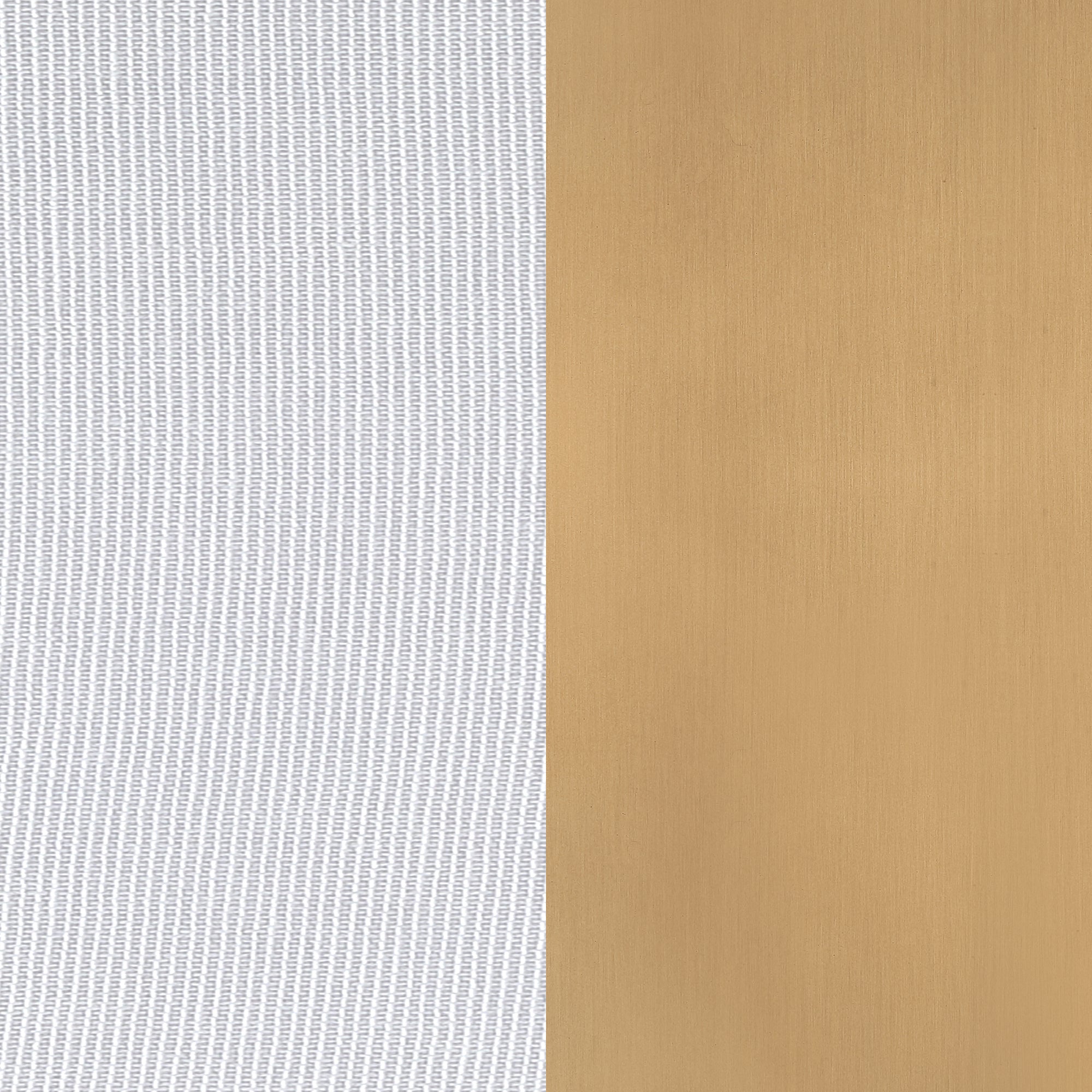 A vertical split image with the left side showing a textured white surface with wavy horizontal lines, and the right side displaying a smooth, solid light brown or tan color.