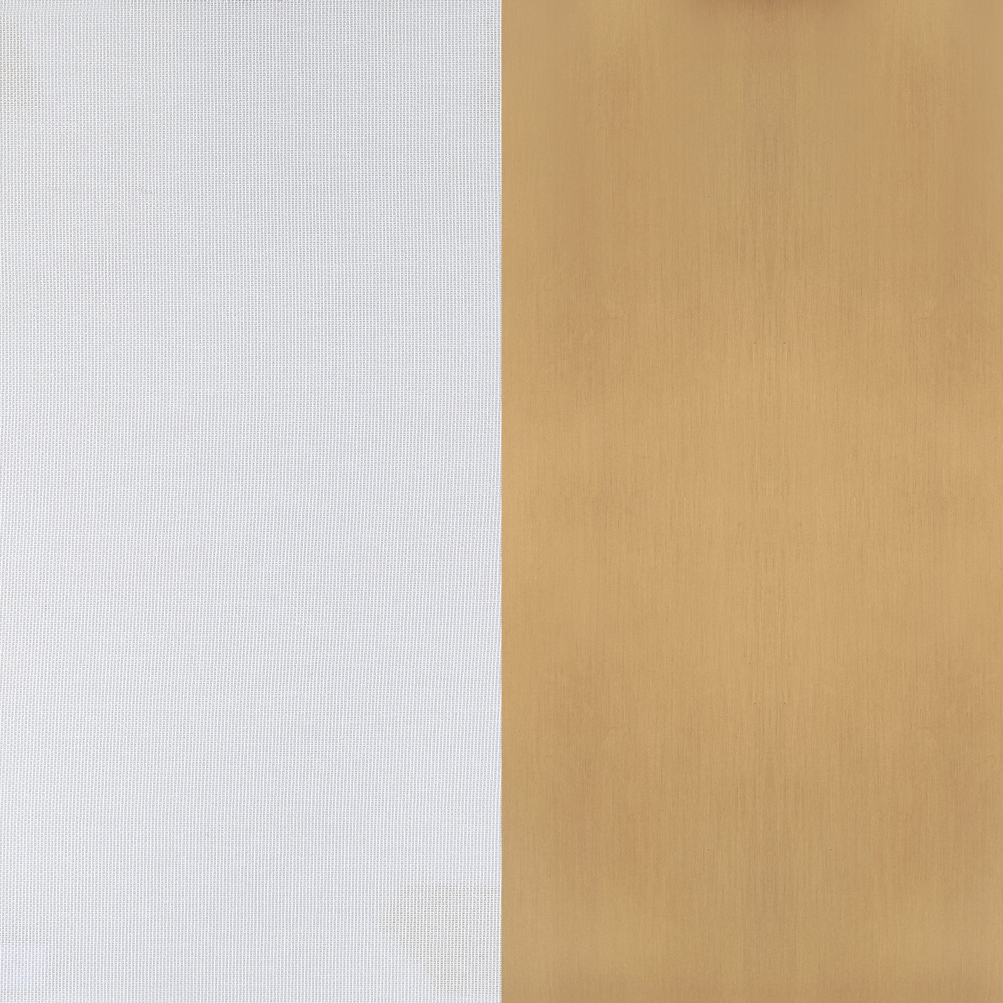 A vertically split surface with the left side textured white and the right side smooth, light brown, resembling wood or brushed metal.