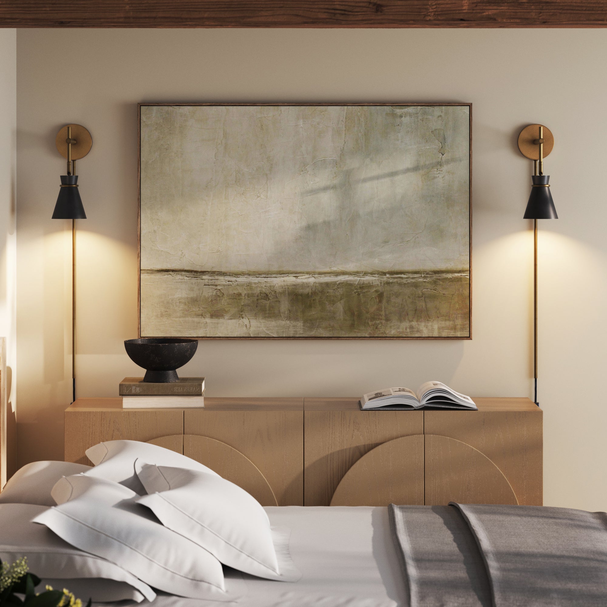 Modern Wall Light Plug-In Brass and Black (Set of 2) - Nathan James