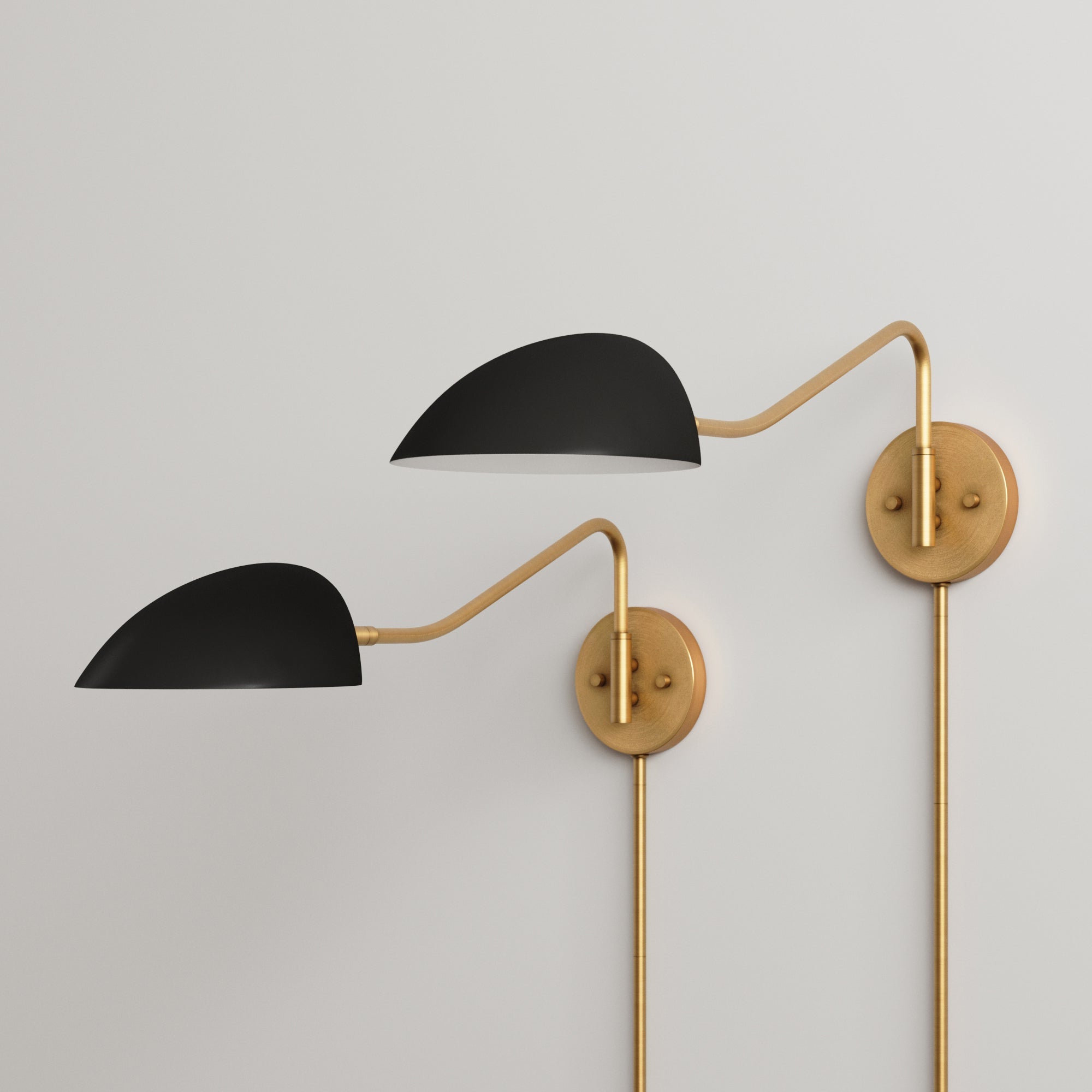 Mid Century Metal Plug-In Swing Arm Wall Sconce (Set of 2) - Nathan James