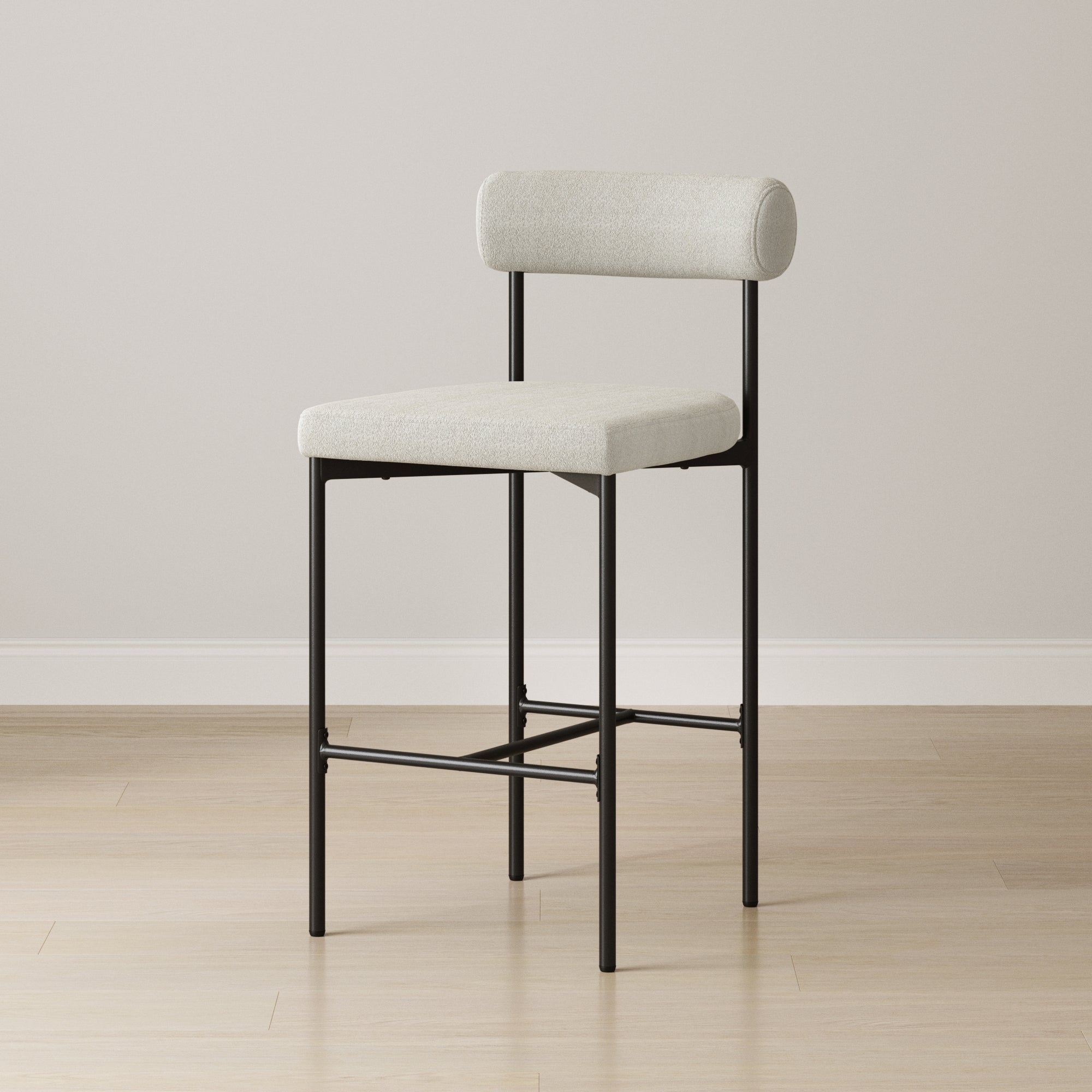 Boucle Upholstered Counter Height Bar Stool - Nathan James