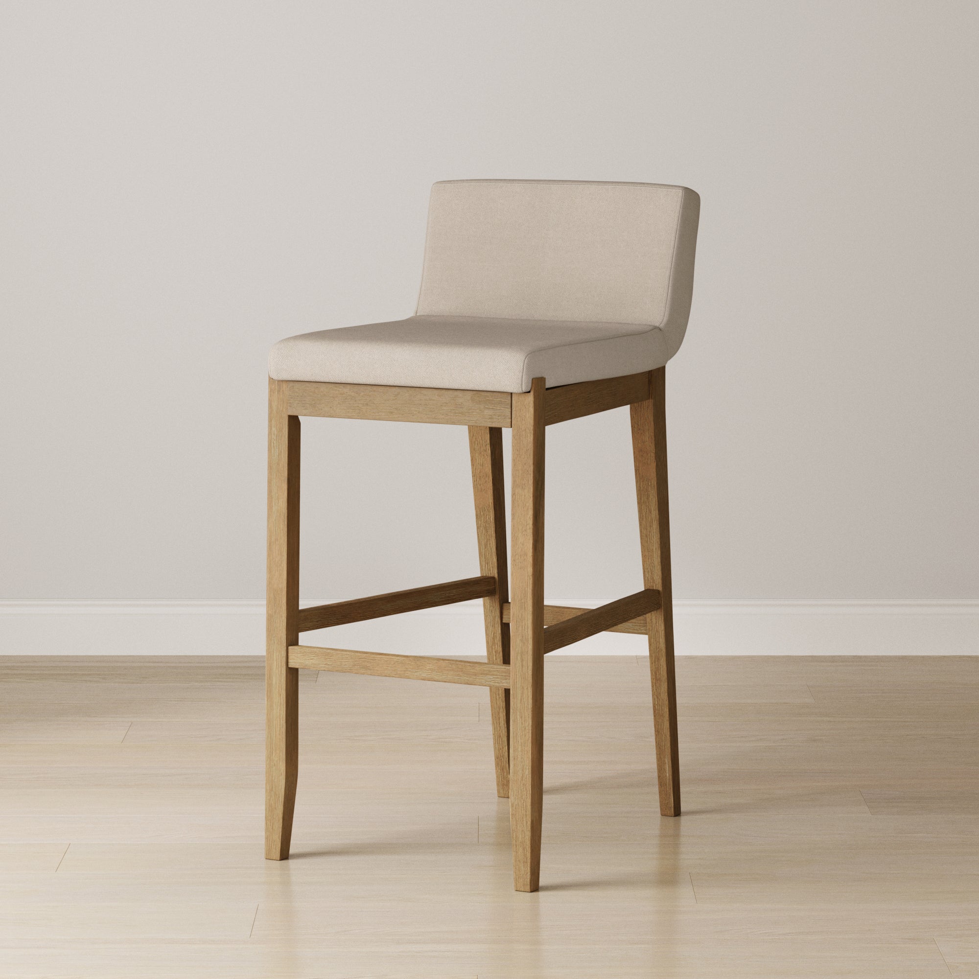 Exposed Wood Back Bar Stool Brown Flax - Nathan James