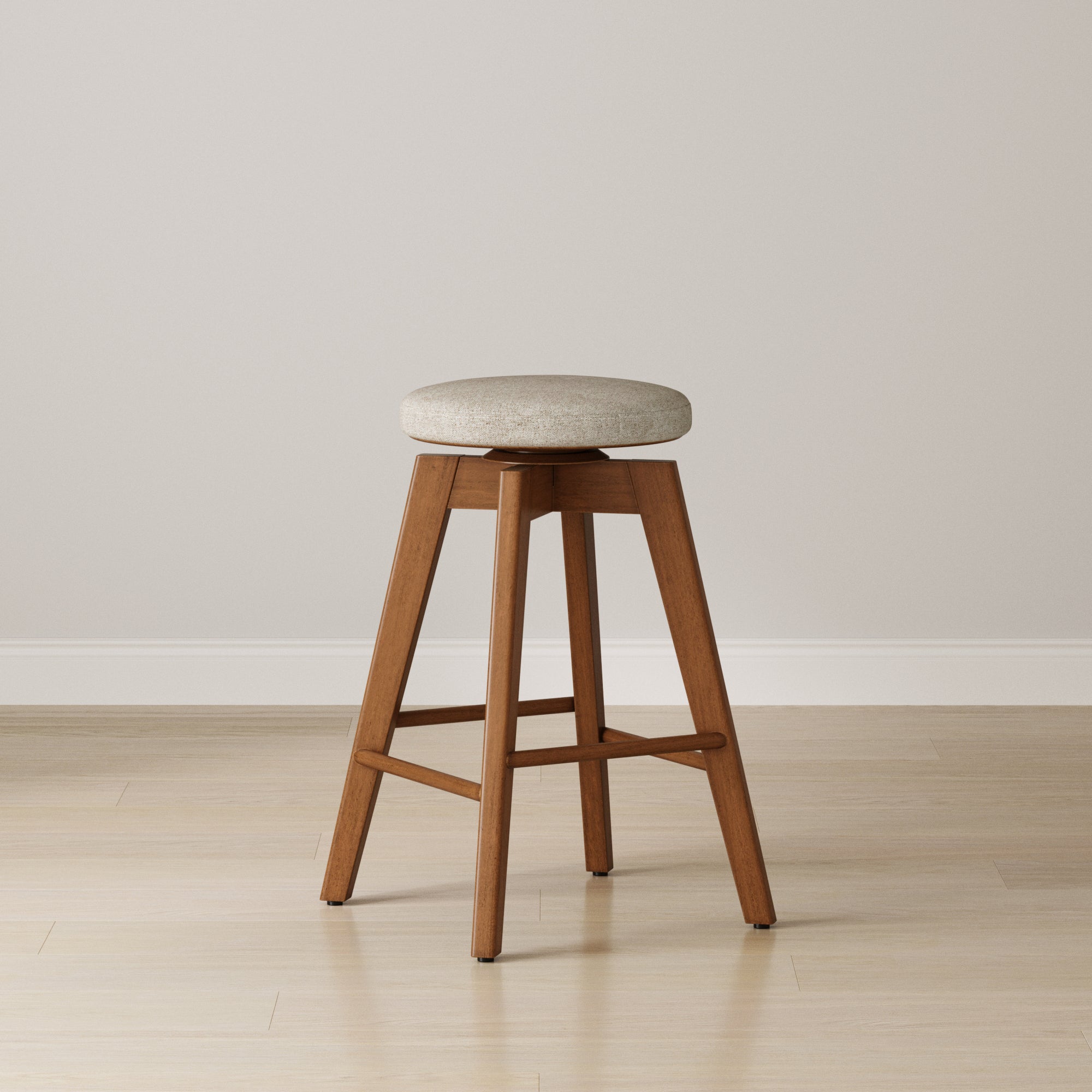 Wood Swivel Cushion Counter Height Bar Stool Brown