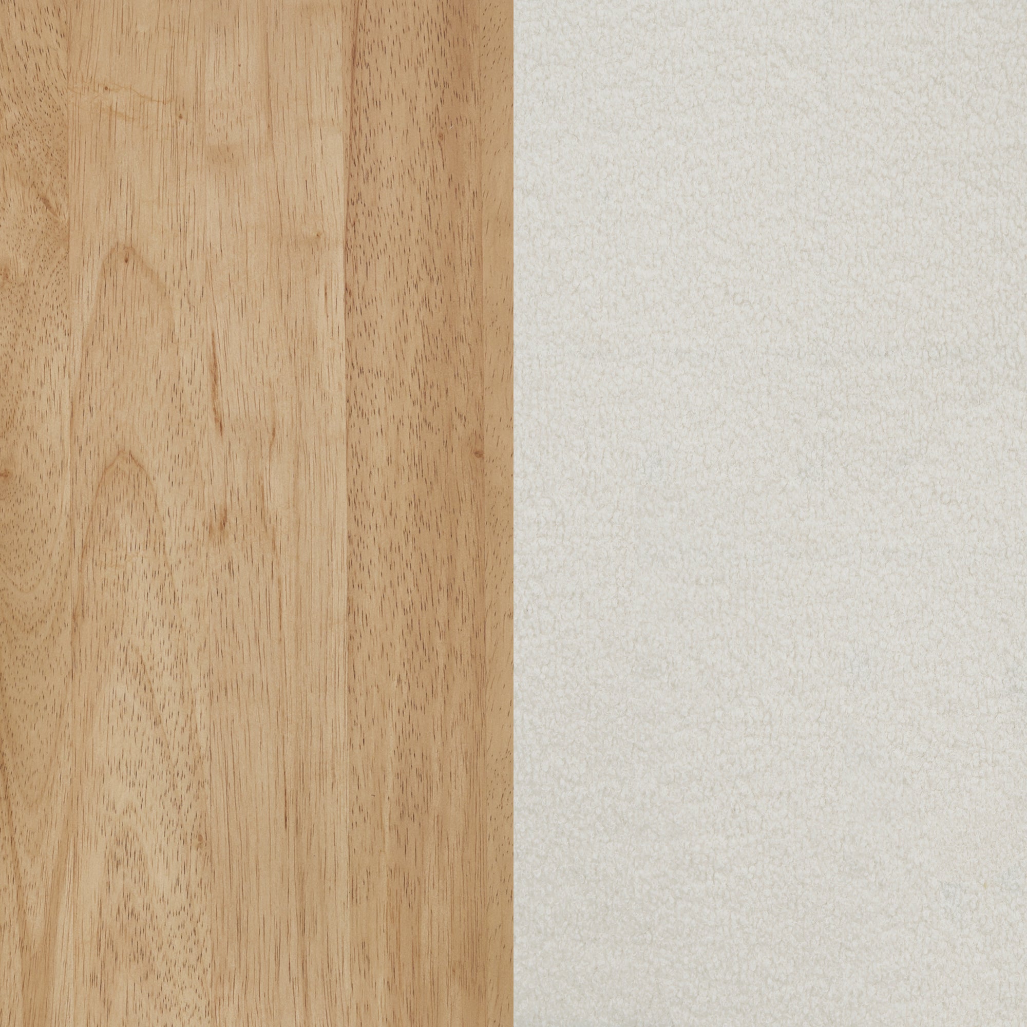 A surface divided vertically: the left half is light brown wood with visible grain, and the right half is soft, off-white carpet texture.
