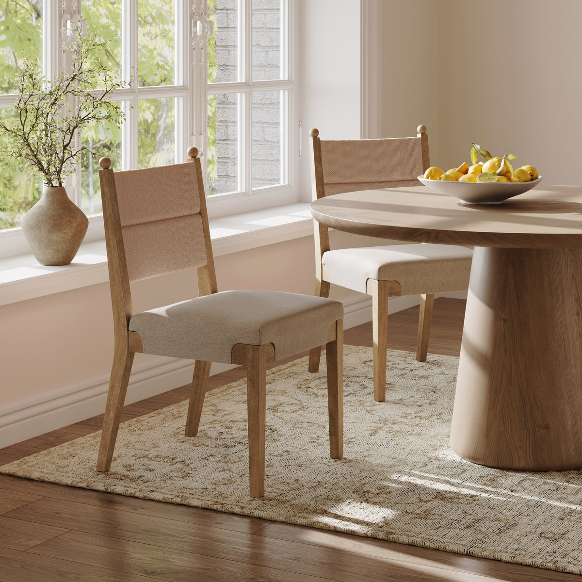 Cove Dining Chair Natural Flax Seagrass Set of 2 | Nathan James