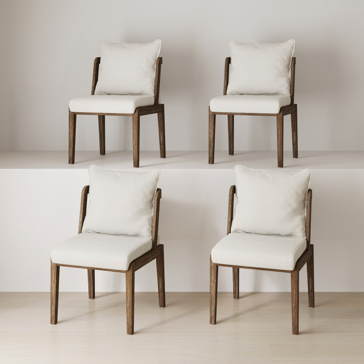 Scandinavian Dining Chair with Back Dark Brown (Set of 4) - Nathan James