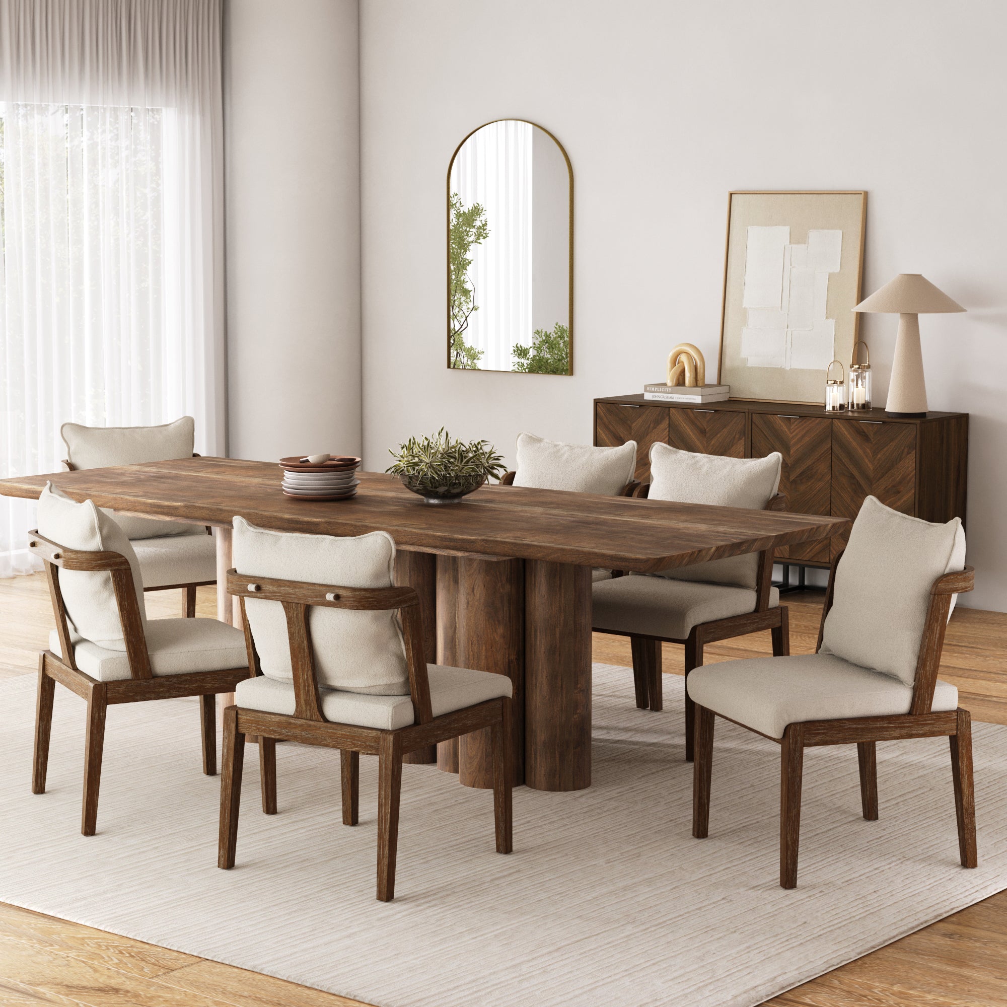 Scandinavian Dining Chair with Back Dark Brown (Set of 6) - Nathan James