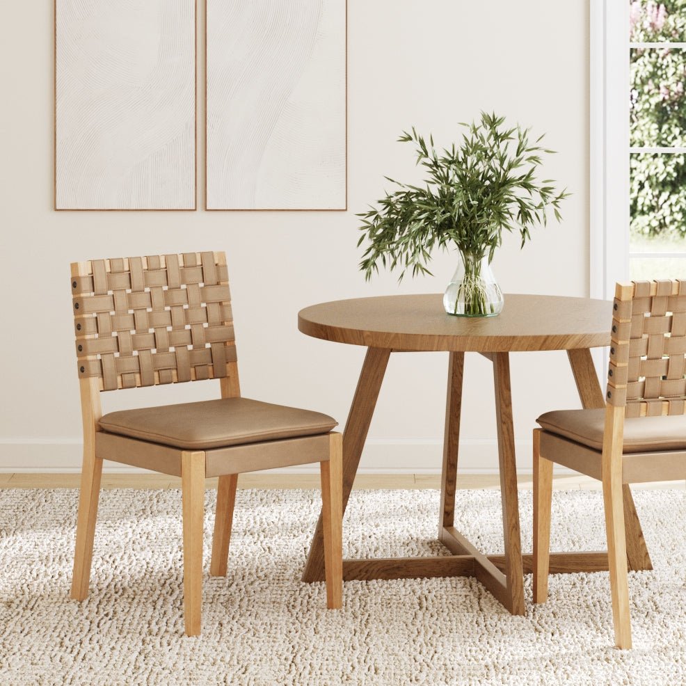 Faux Leather Dining Chairs Light Brown (Set of 2) - Nathan James