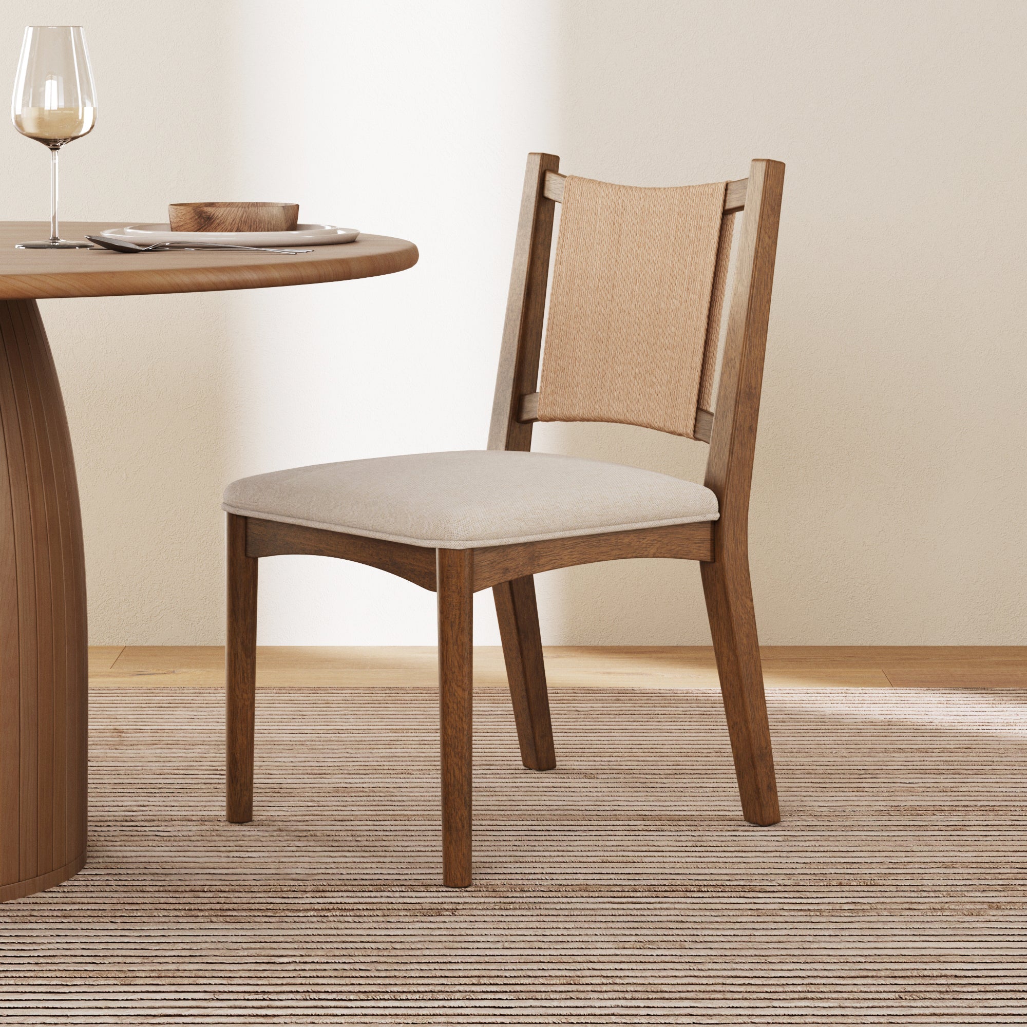 Arched Back Seagrass Dining Chair Medium Brown