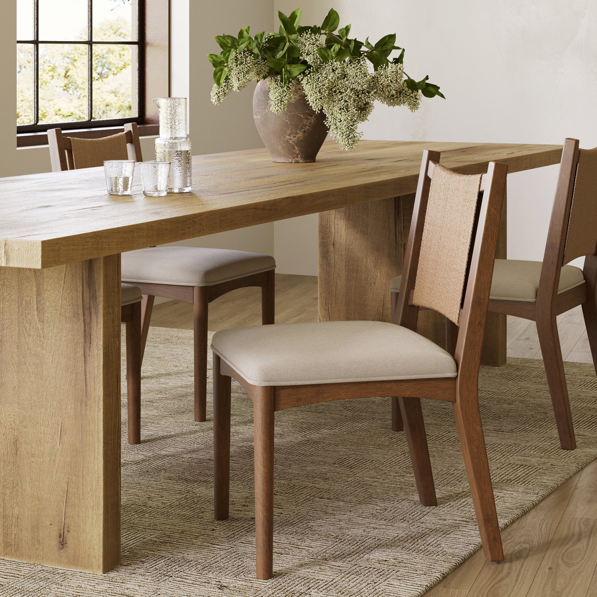 Arched Back Seagrass Dining Chair Medium Brown - Nathan James