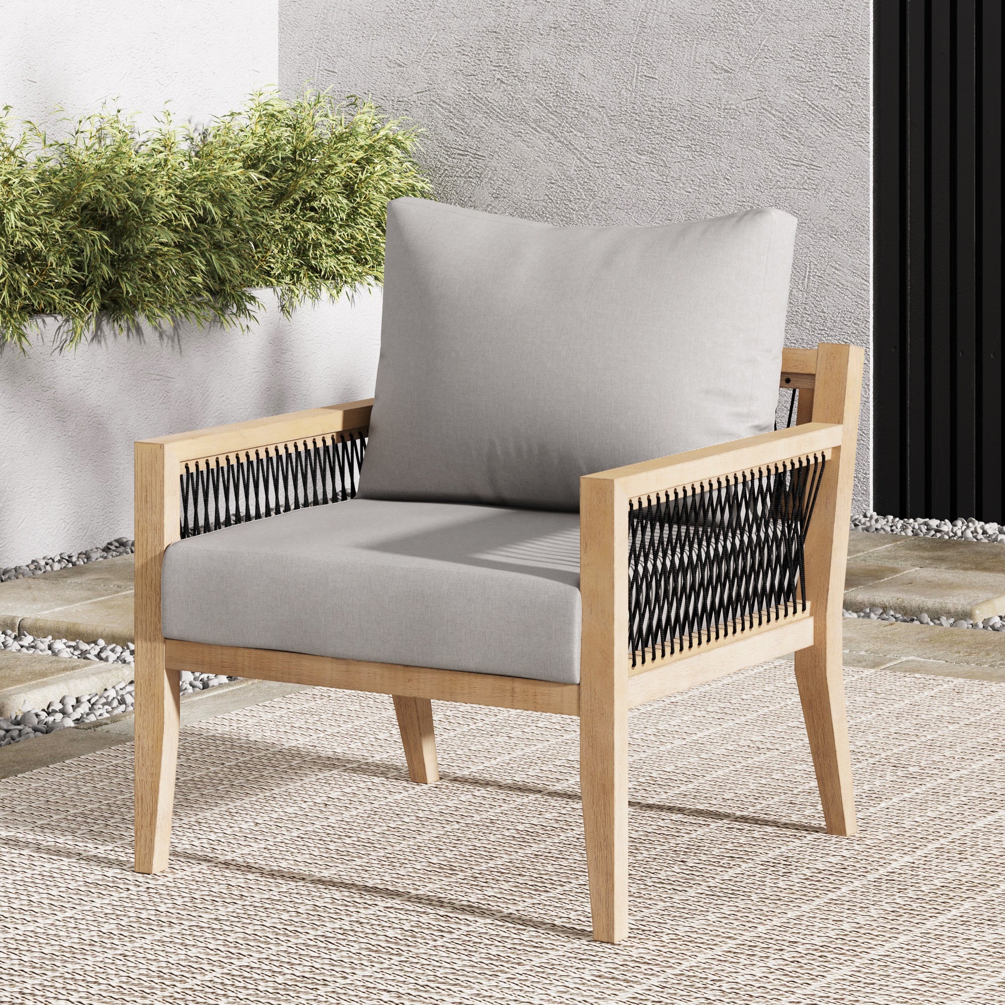 Solid Wood Cushioned Outdoor Chair | Freya