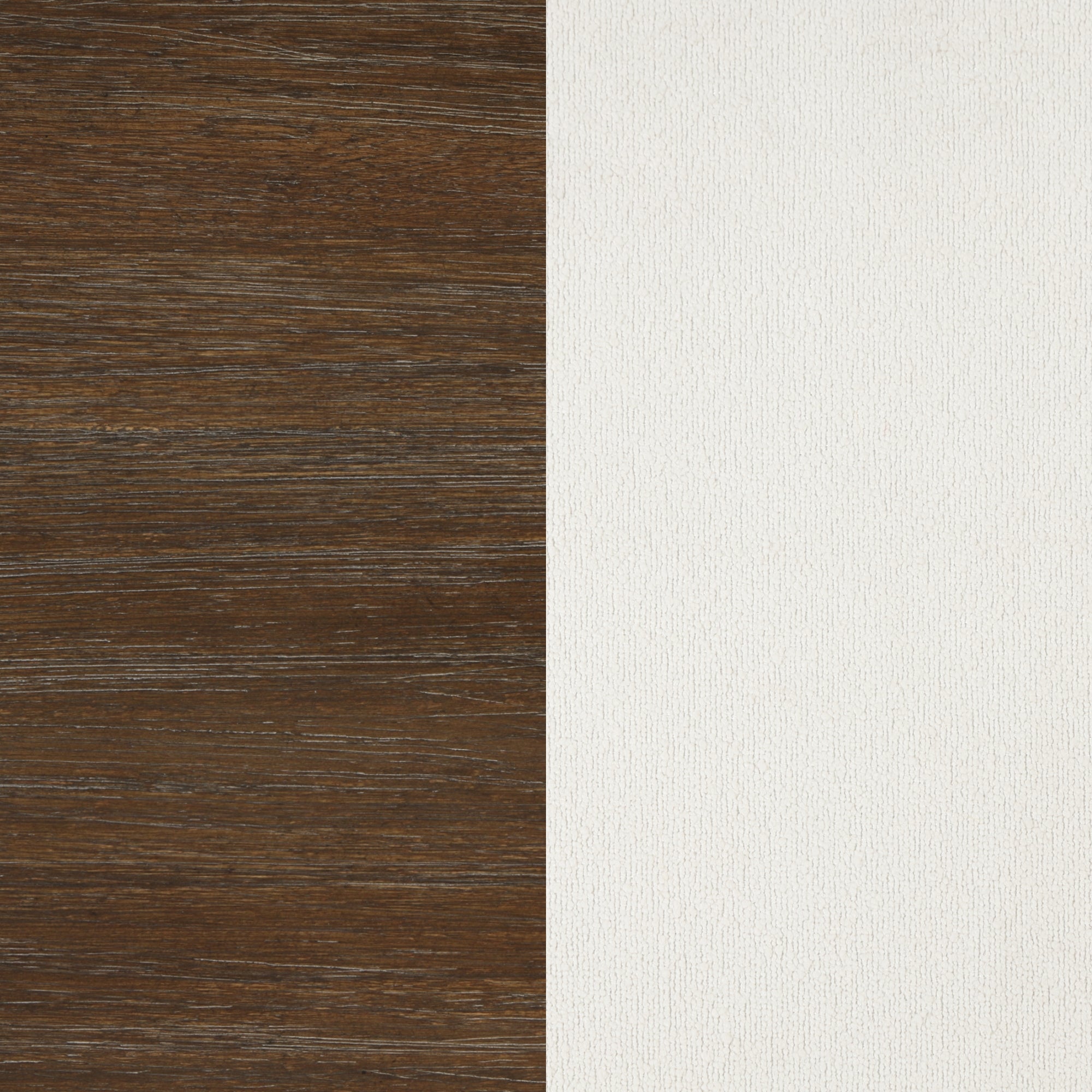 A split background with dark brown wood texture on the left and a smooth, off-white surface on the right.