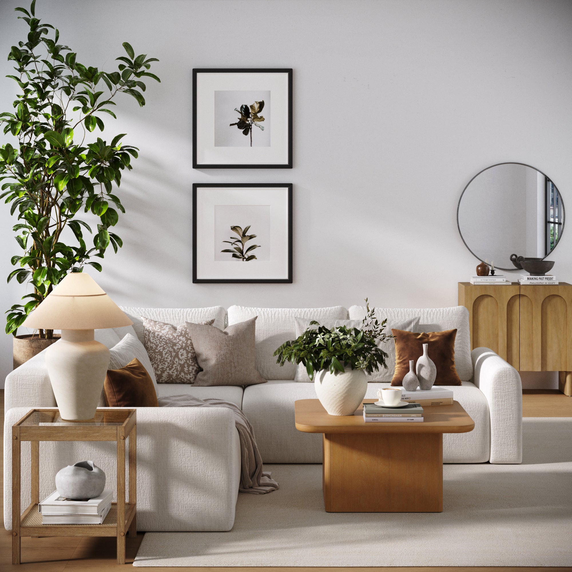 Modern Rustic Wood Square Coffee Table Light Brown - Nathan James