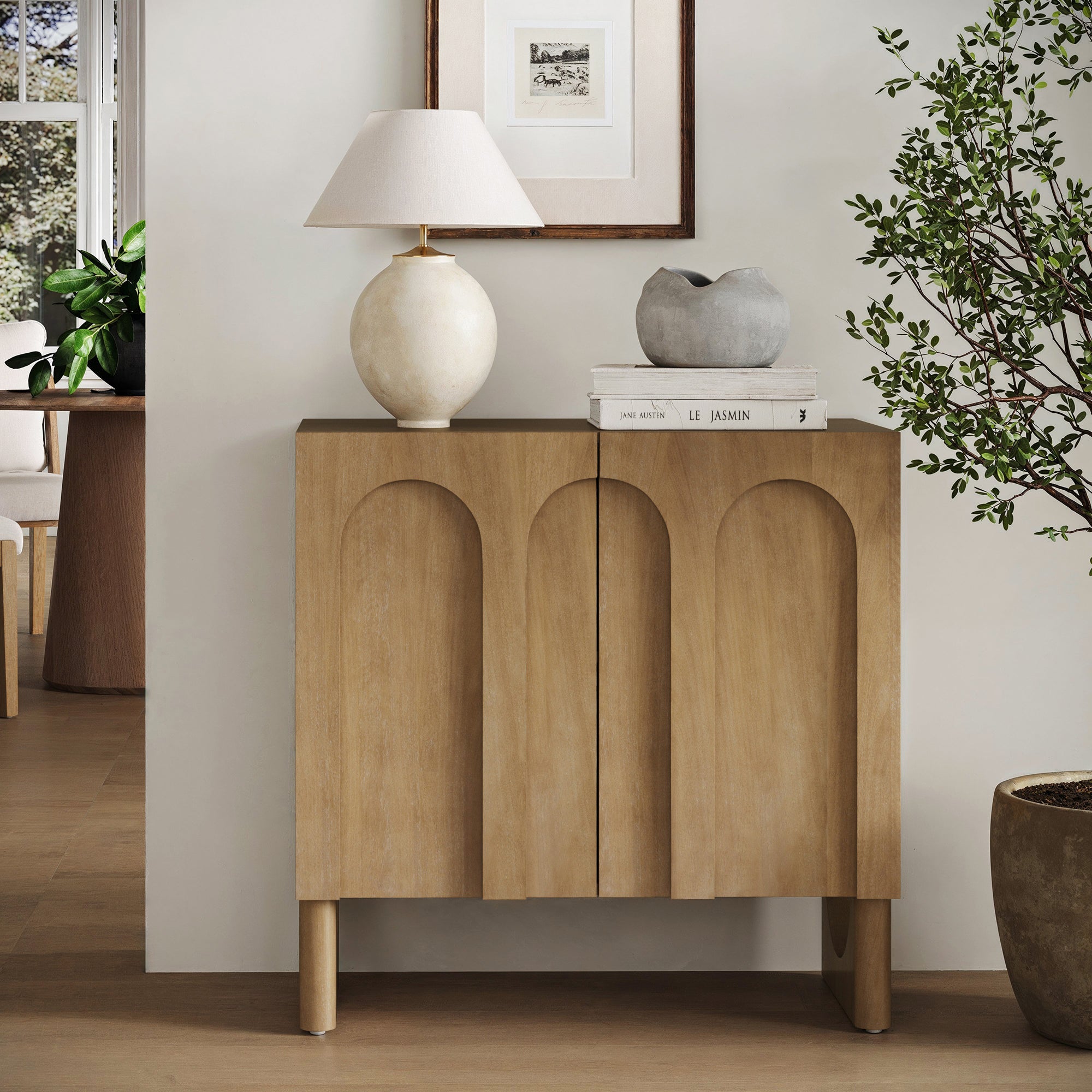 Jett Wood Storage Cabinet with Arched Doors | Nathan James