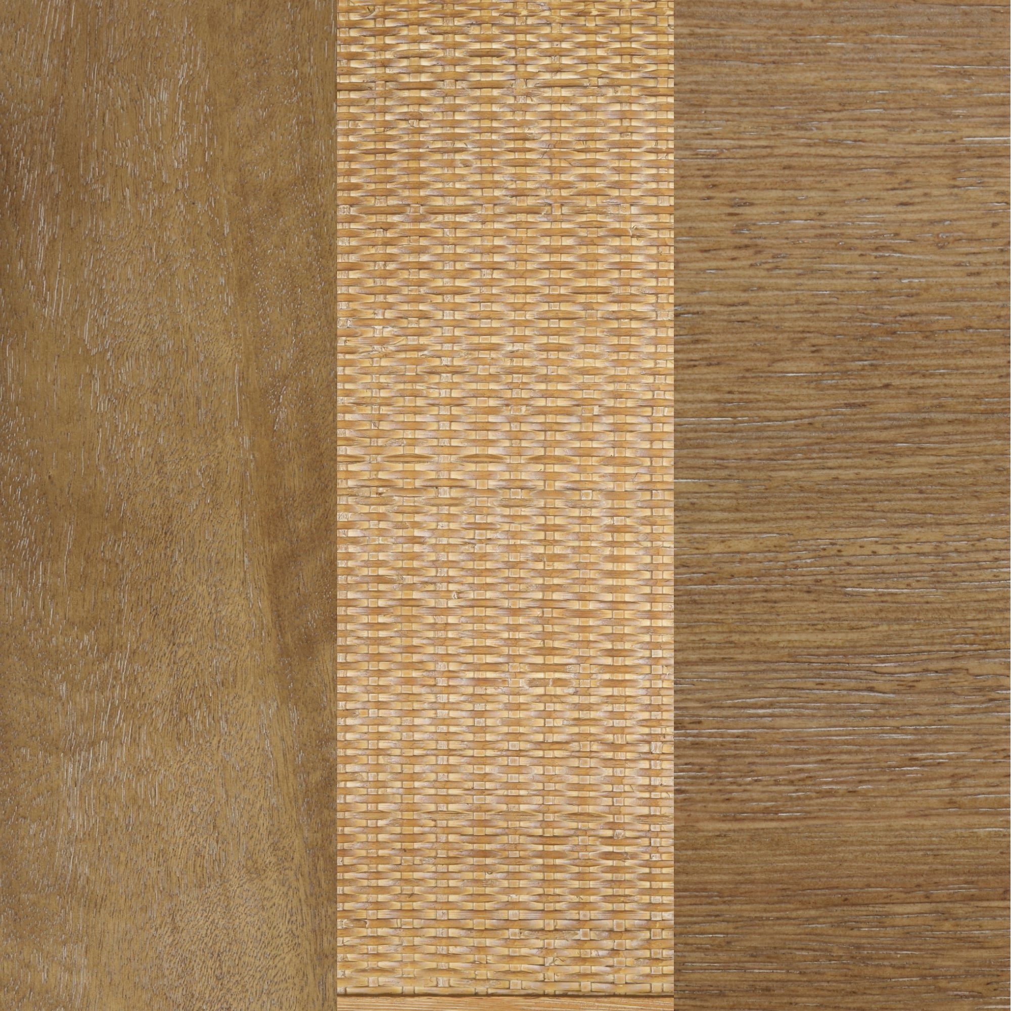 A rectangular bamboo placemat lies vertically on a wooden table, contrasting with the table’s natural wood grain and warm brown tones.