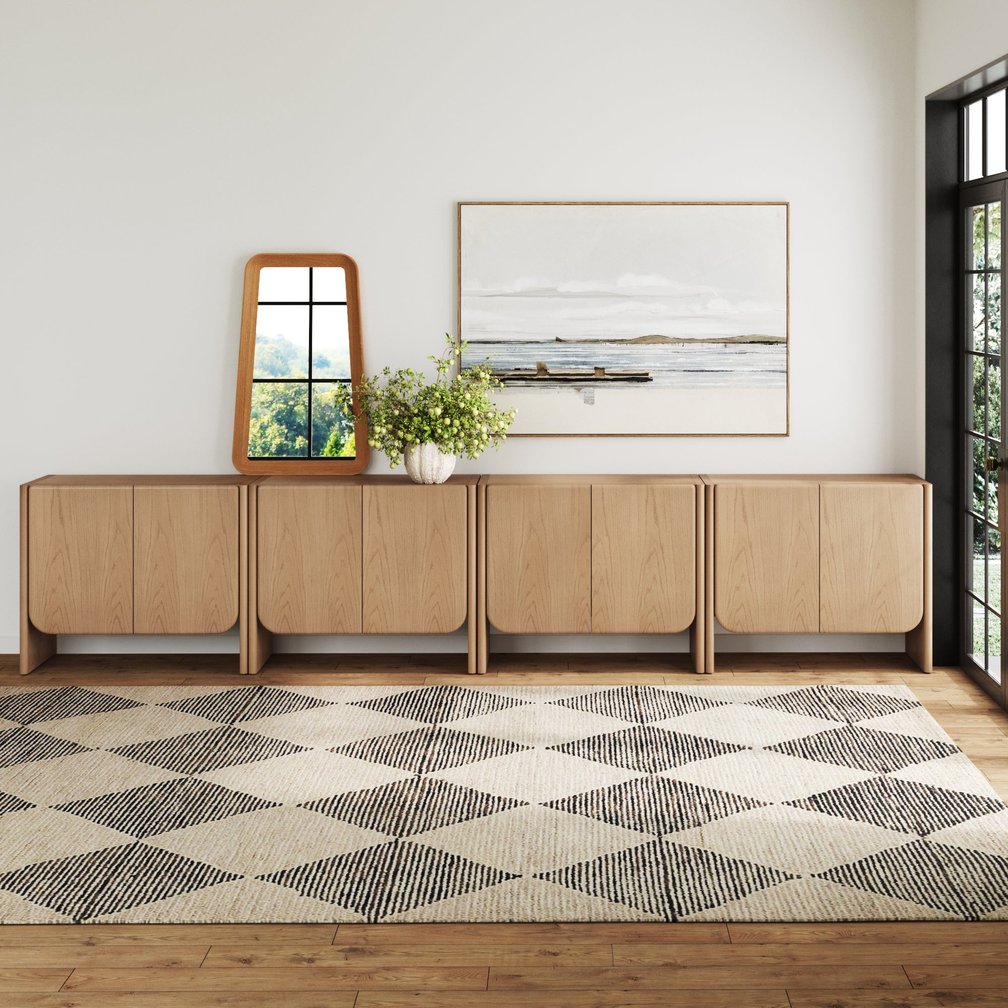 Jacala Credenza Raw Oak Large Set of 4 | Nathan James