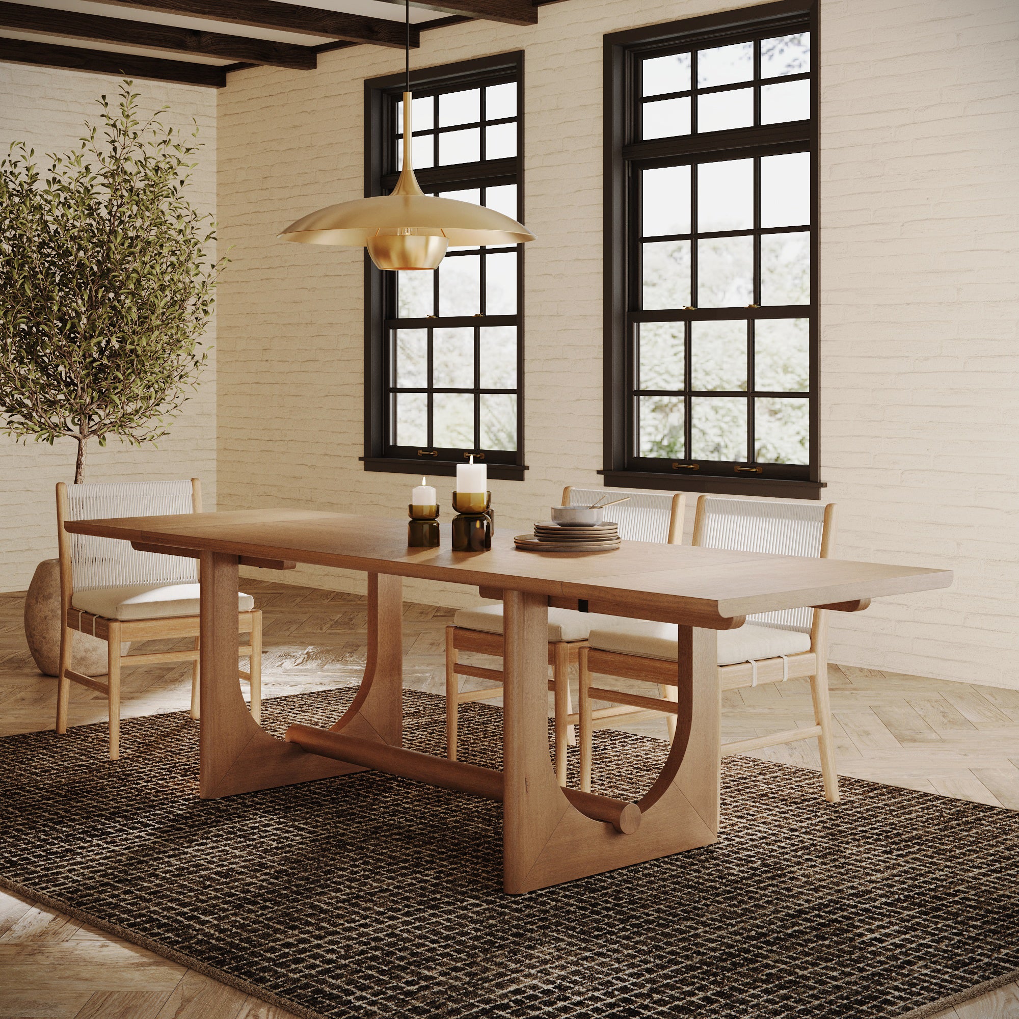 Solace Dining Table Wood Leaf Extension for 8 | Nathan James