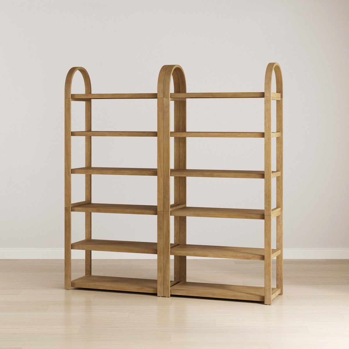 Wooden 6-Tier Arched Open Shelf Etagere Bookcase (Set of 2) - Nathan James