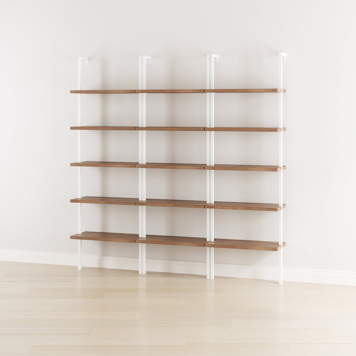 Ladder Bookshelf Oak Matte White (Set of 3) - Nathan James