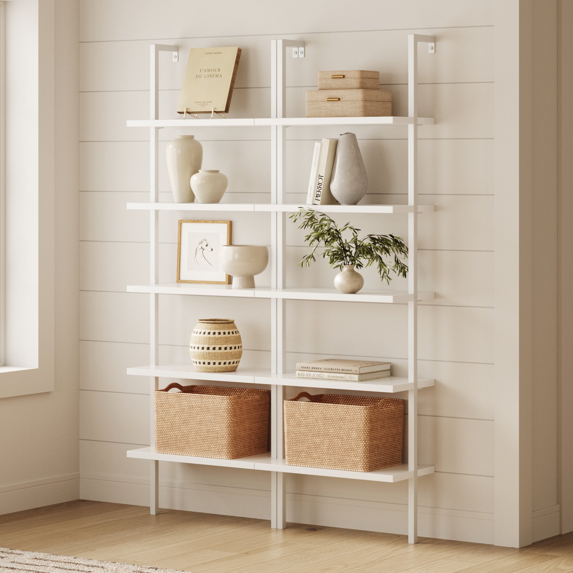 Theo Bookshelf White Wood Set of 2 | Nathan James