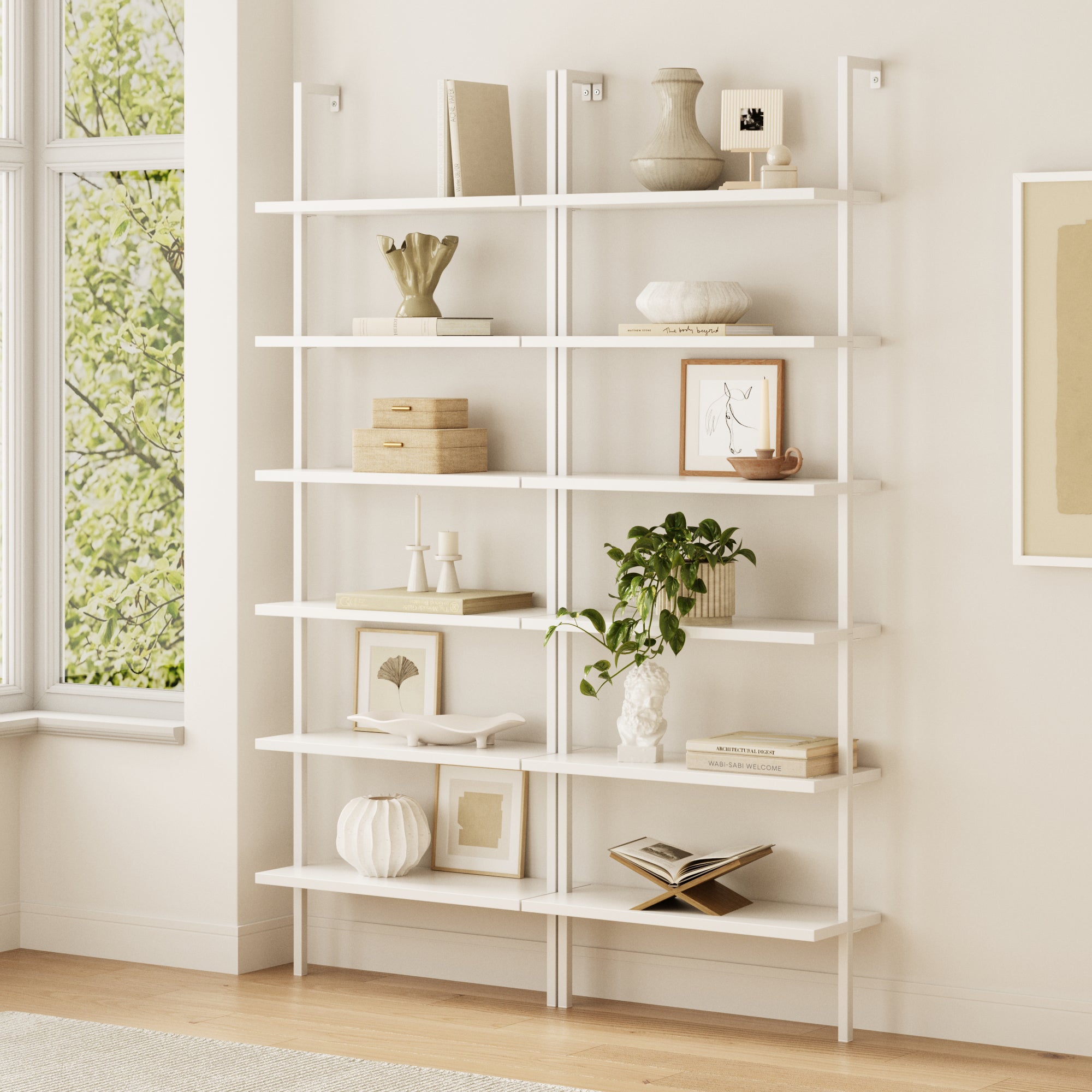 Theo Bookshelf White Set of 2 | Nathan James