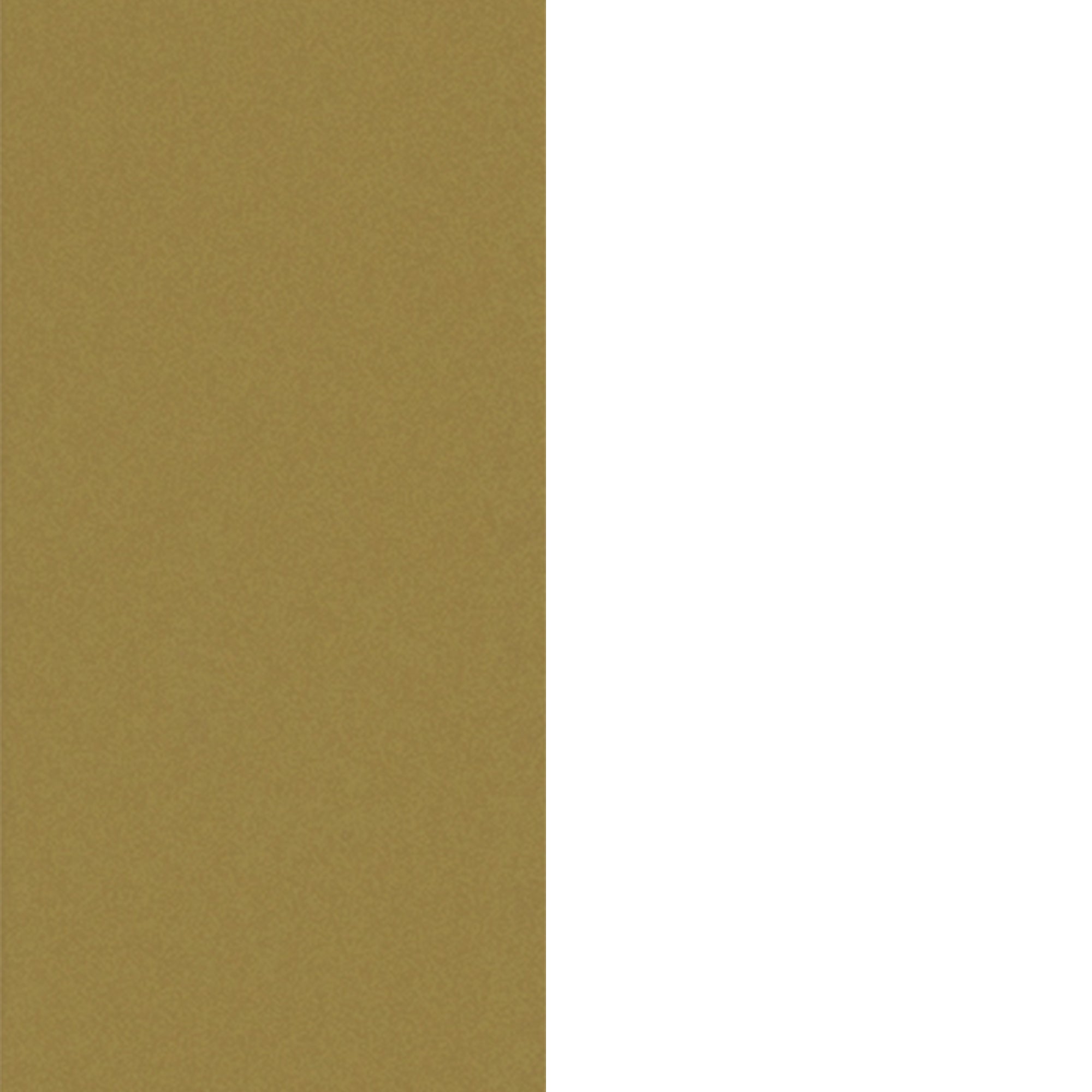 A vertical image split in half: the left side is filled with a solid olive-green color, while the right side is plain white.