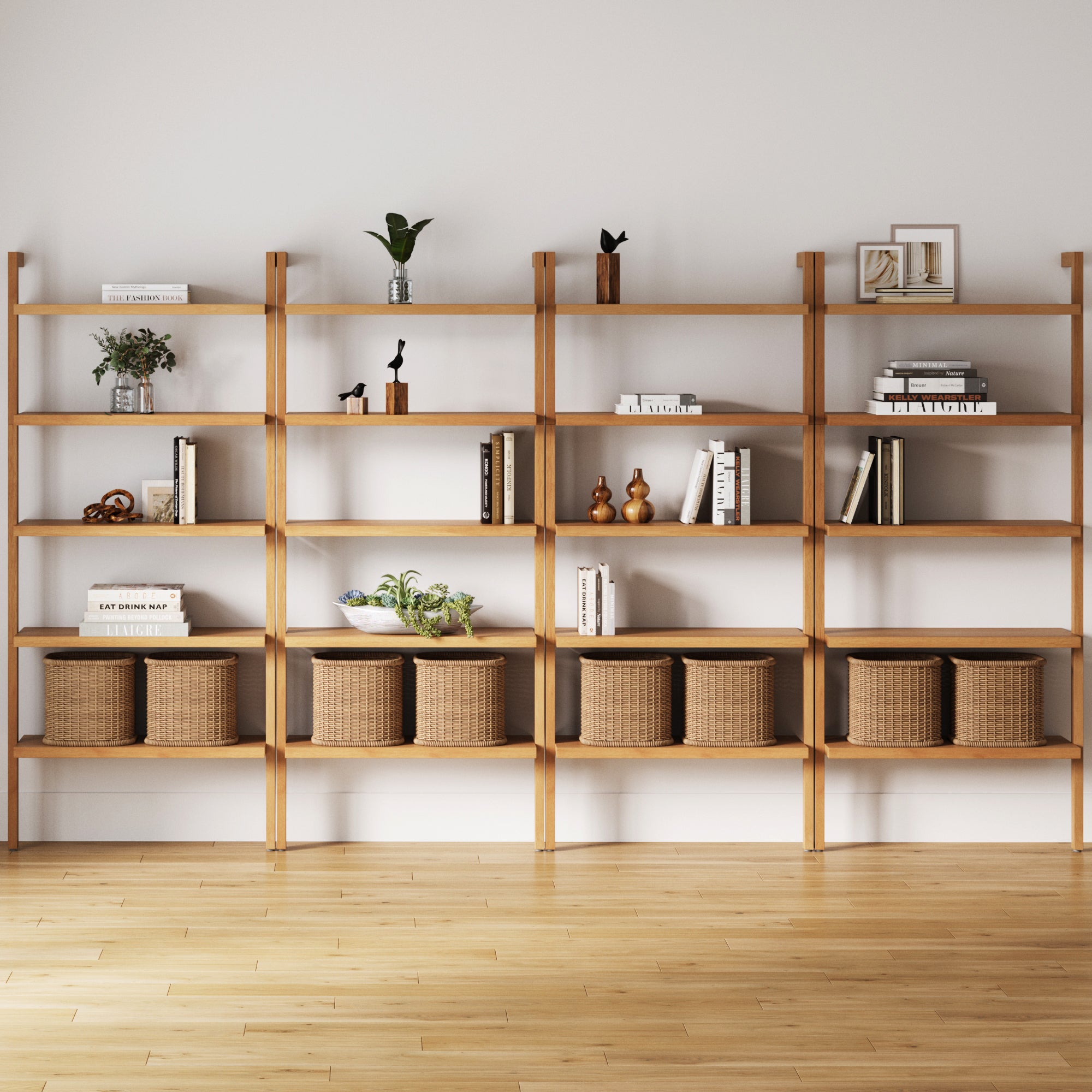 Beacon Bookshelf Wood Warm Pine Set of 4 | Nathan James