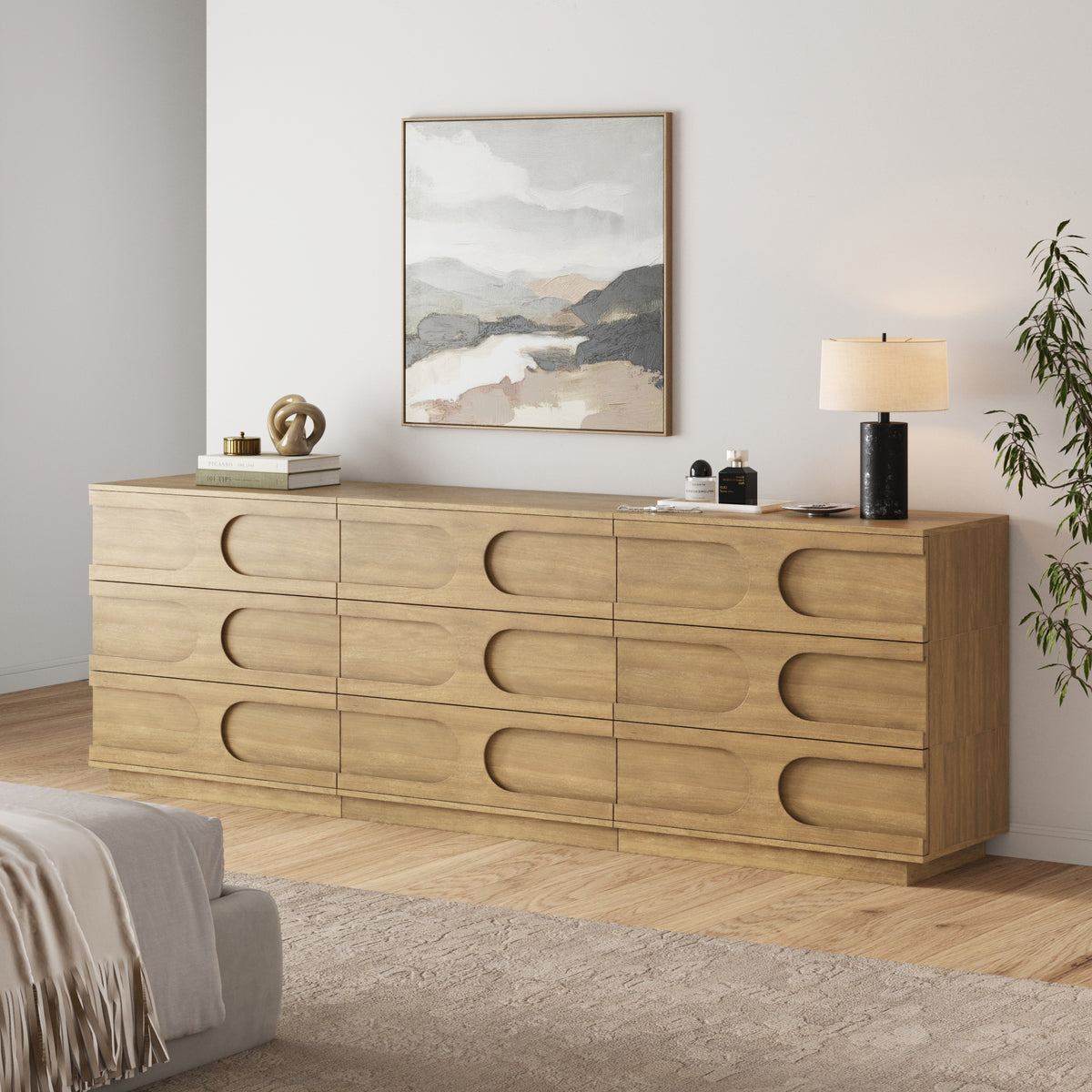 Mid-Century Modern Wood Stackable 3-Drawer Dresser Brown (Set of 3)