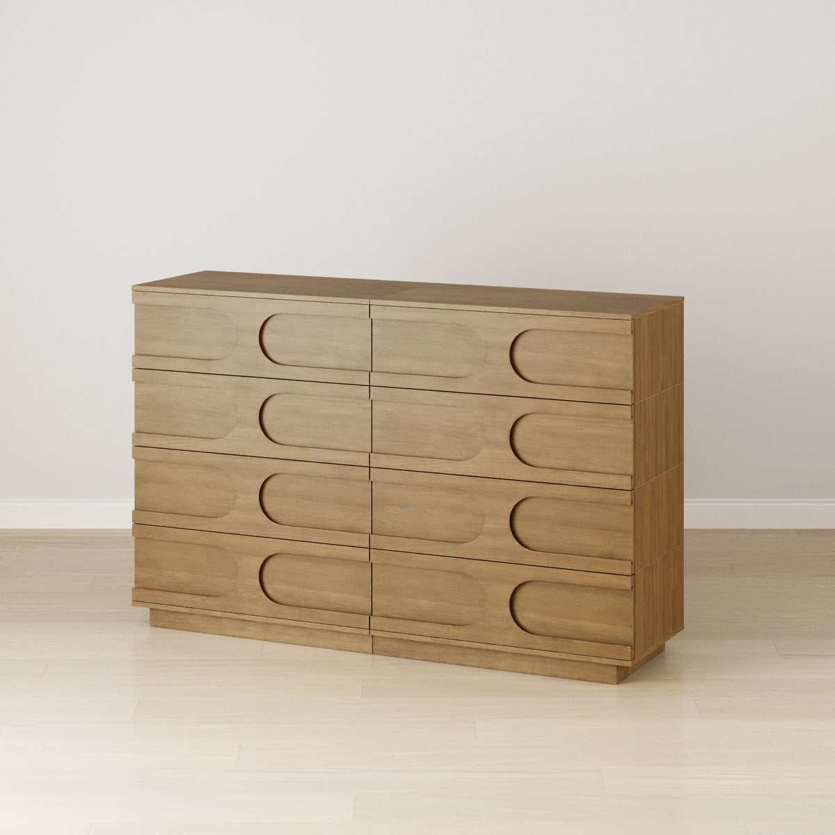 Mid-Century Modern Wood Stackable 8-Drawer Dresser Brown