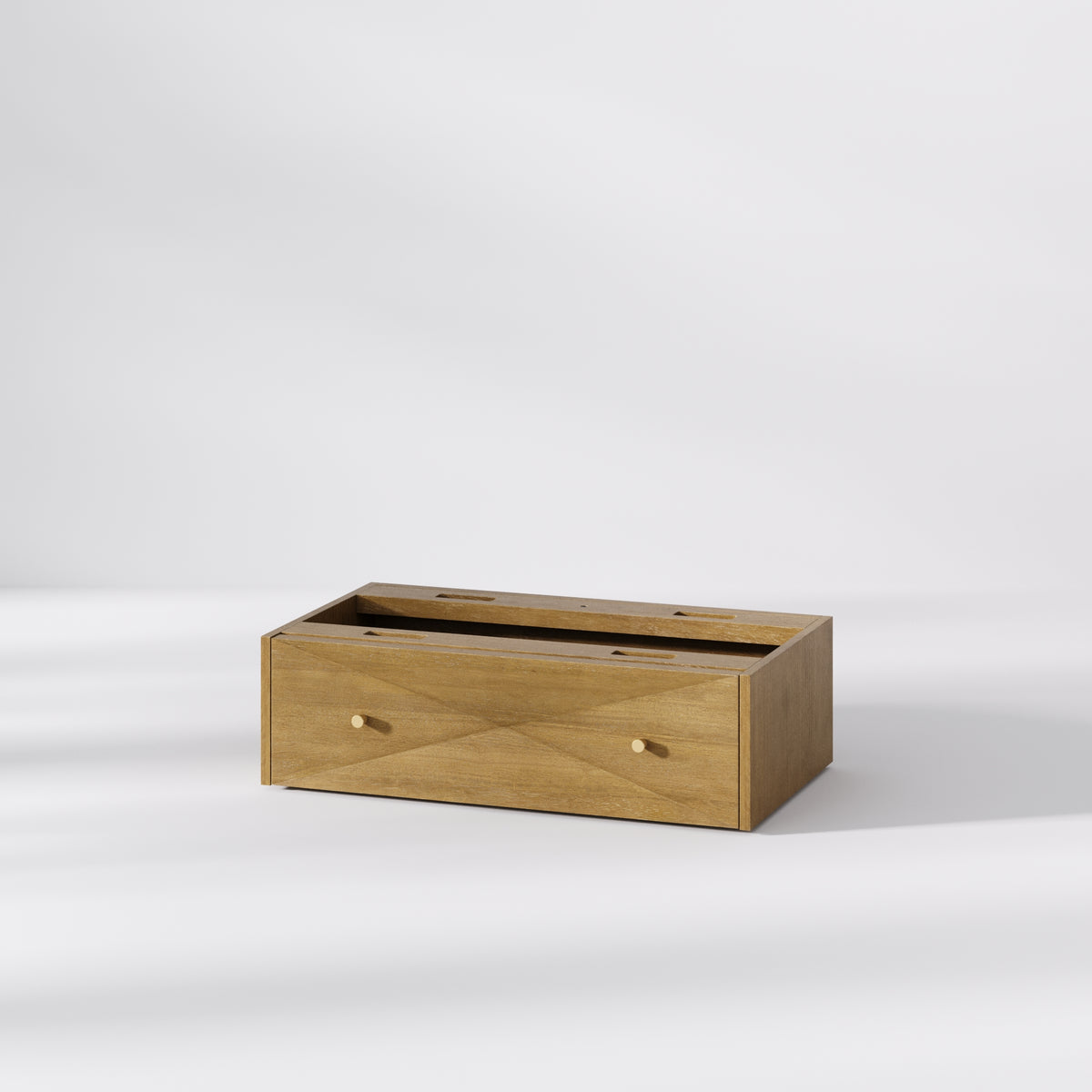 Modern Wood Geometric Dresser Single Light Brown