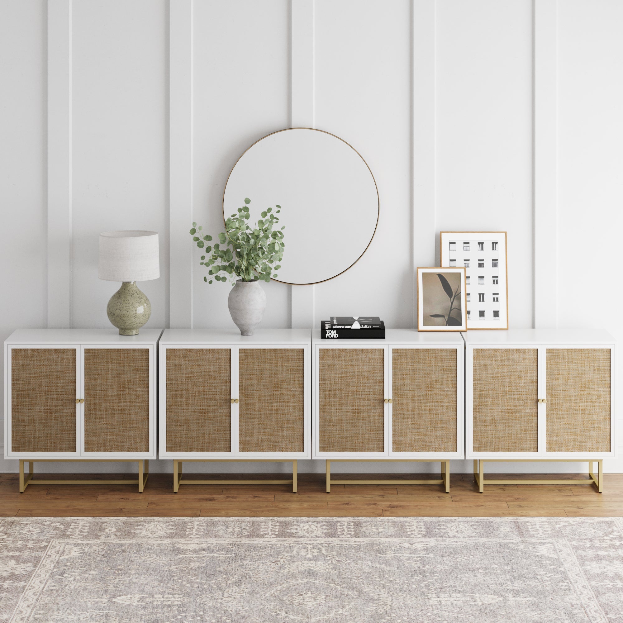 White store cane console