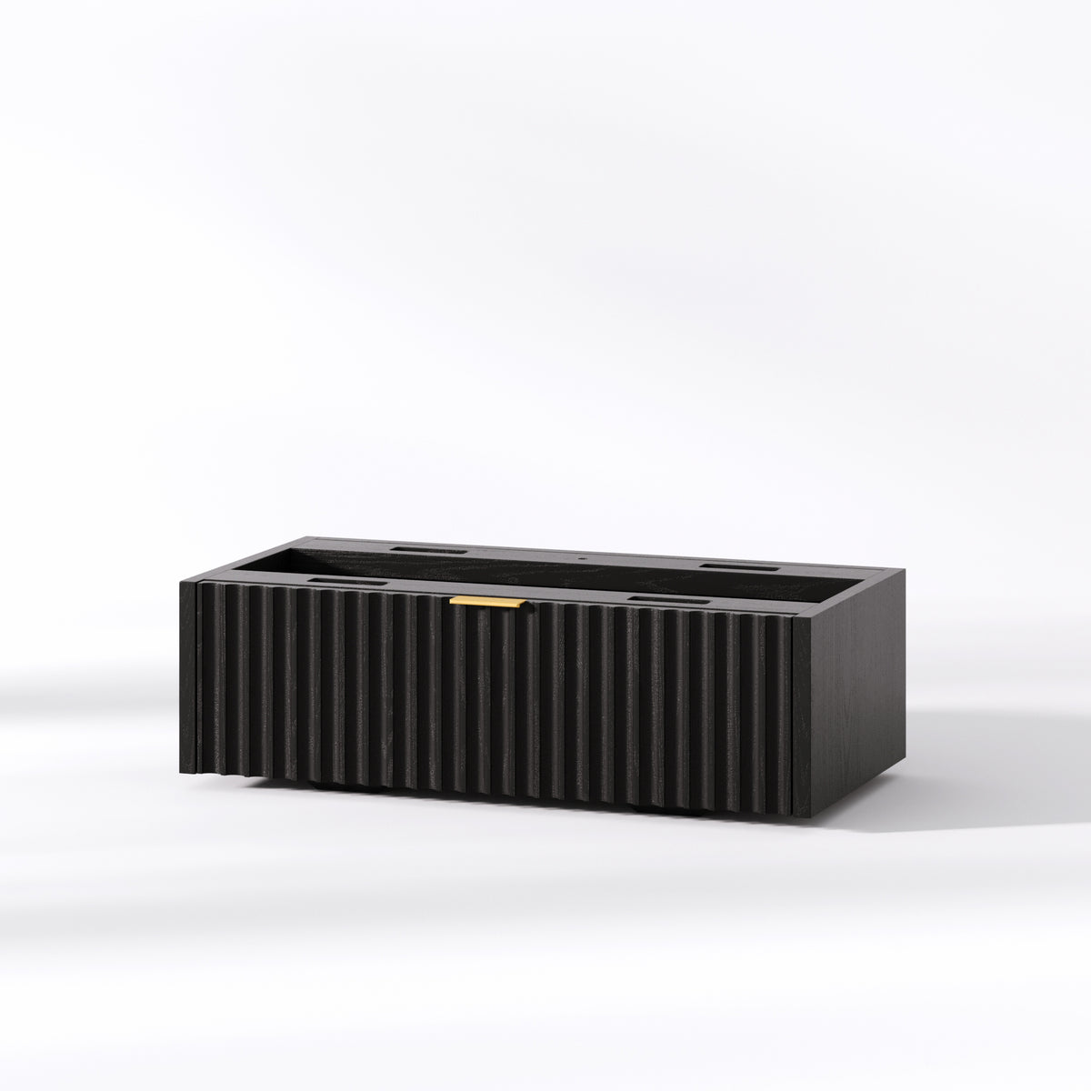 Modern Stackable Fluted Dresser Drawer Black Oak