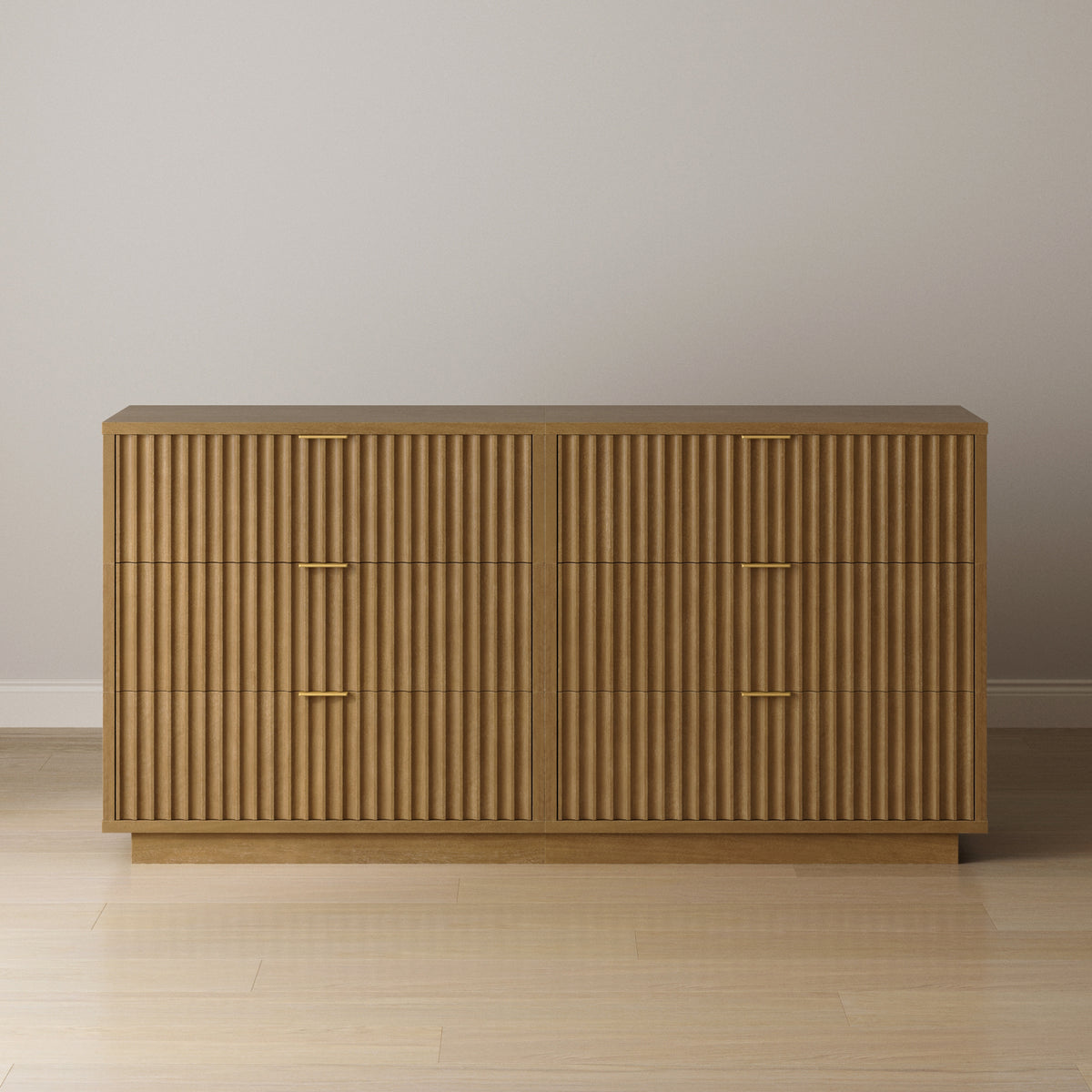 Modern Stackable 6-Drawer Modular Dresser Light Brown - Nathan James