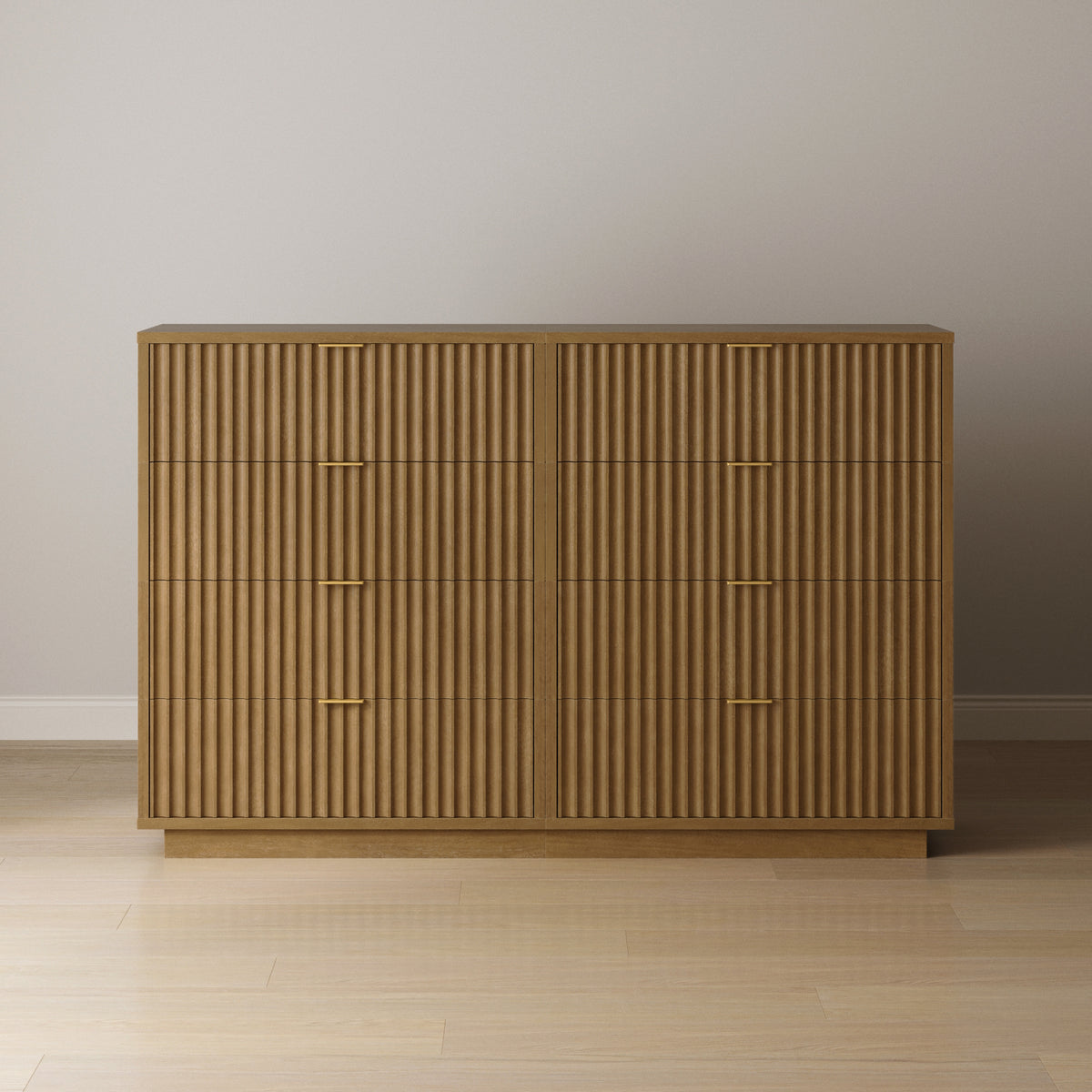 Modern Stackable 8-Drawer Modular Dresser Light Brown - Nathan James