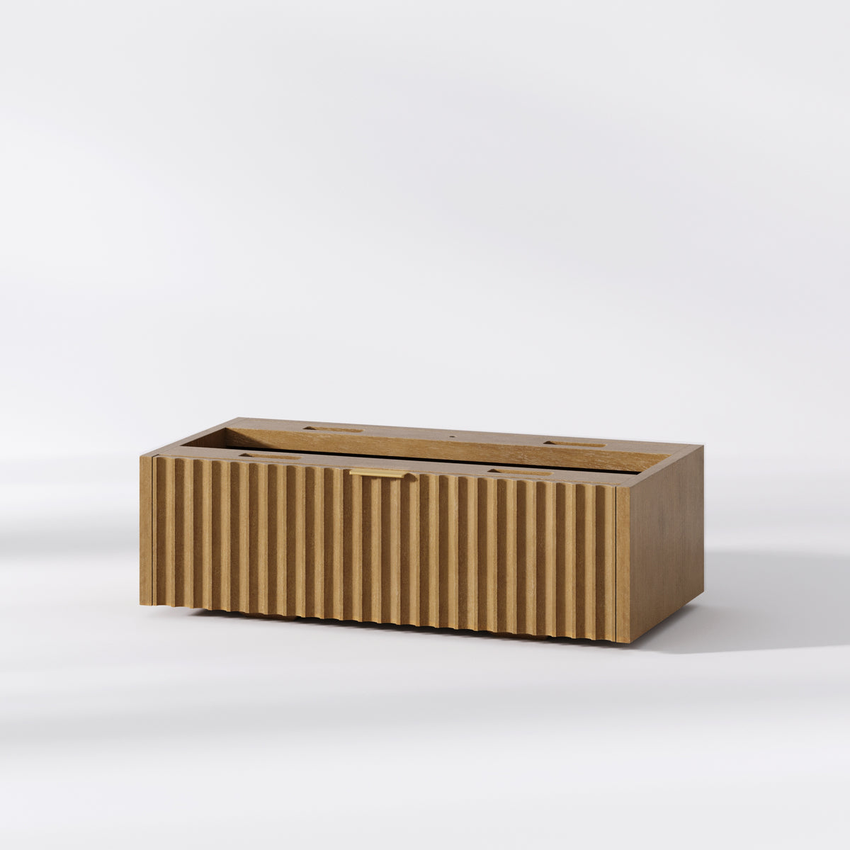 Modern Stackable Fluted Dresser Drawer Light Browm