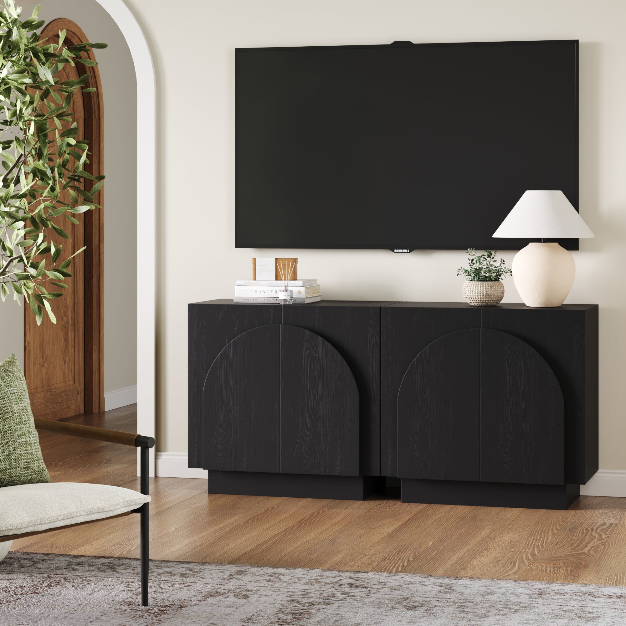 black tv dresser stand Black Dresser, c Cabinet with Storage Drawers, Fabric TV Console, Media Gaming Stand for Living Room, Bedroom