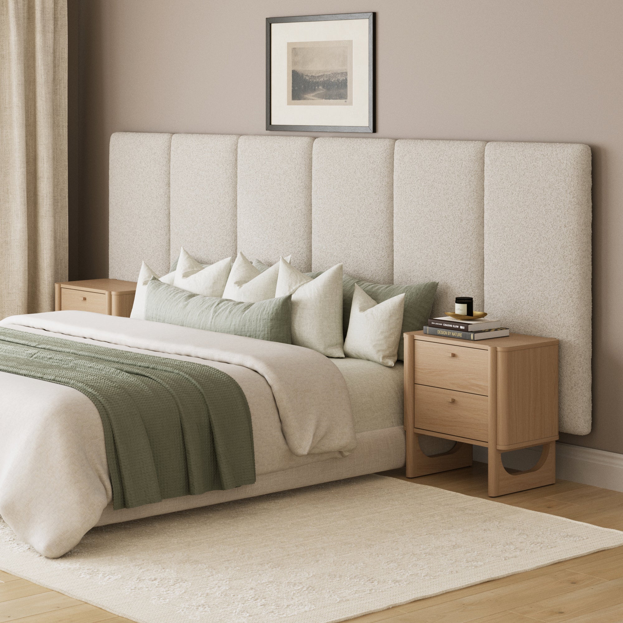 King Size Wall Mounted Oversize Upholstered Headboard