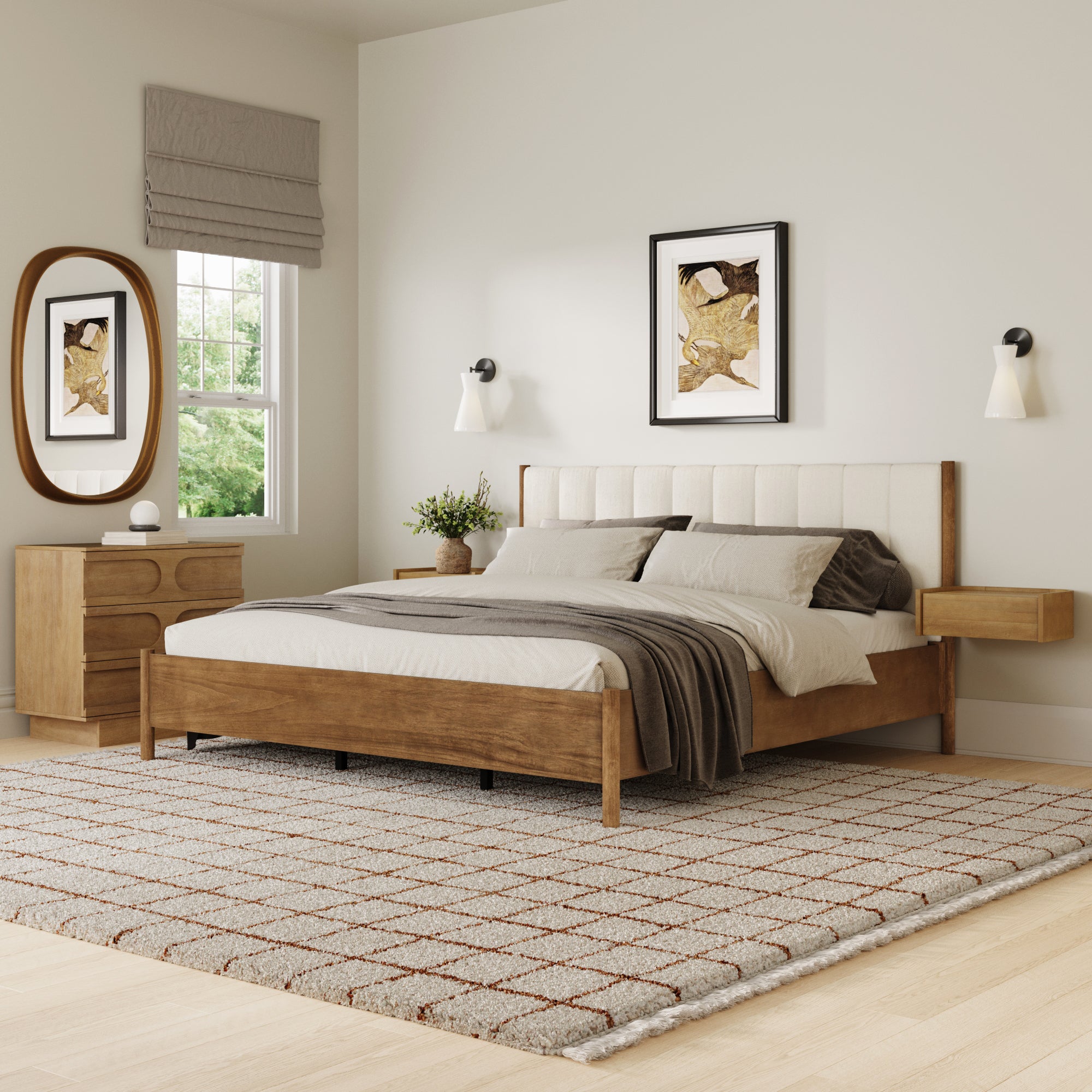 Modern King Bedroom Set with Dresser and Floating Nightstand - Nathan James