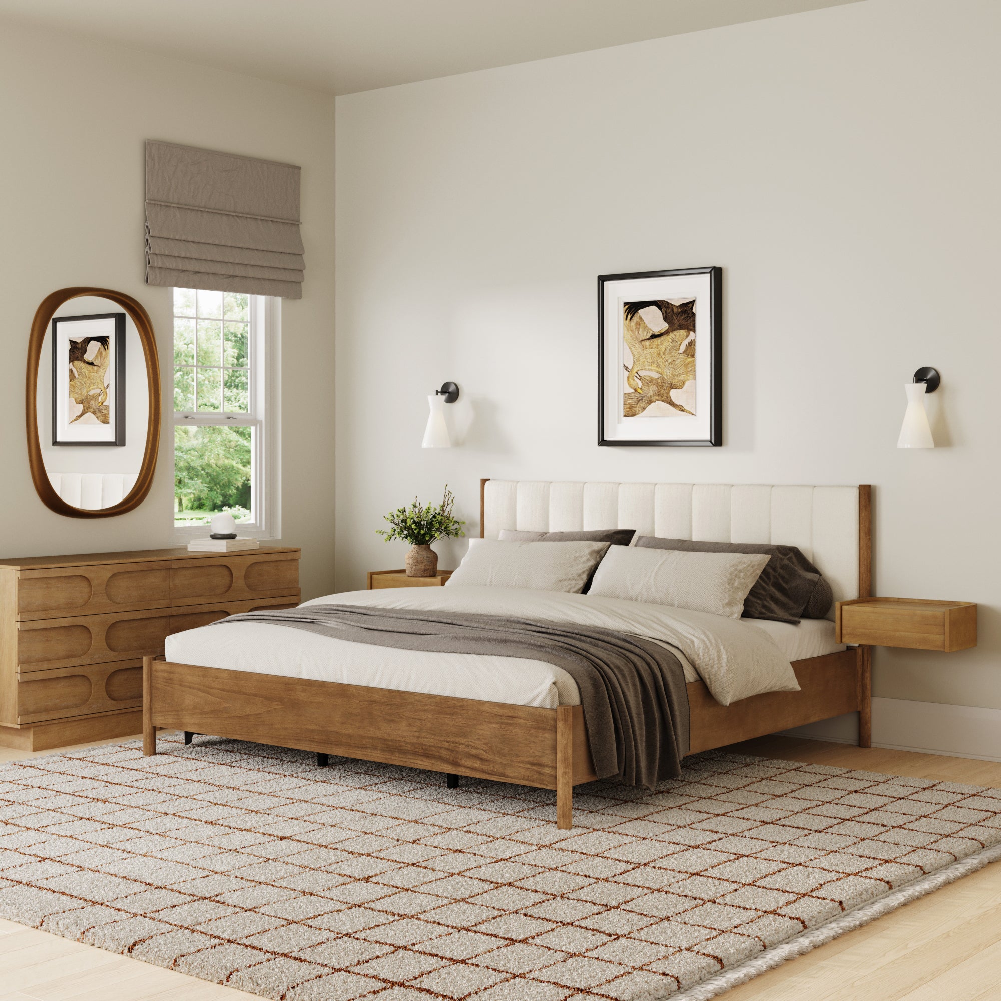 Modern King Bedroom Set with 2 Dressers and Floating Nightstands - Nathan James