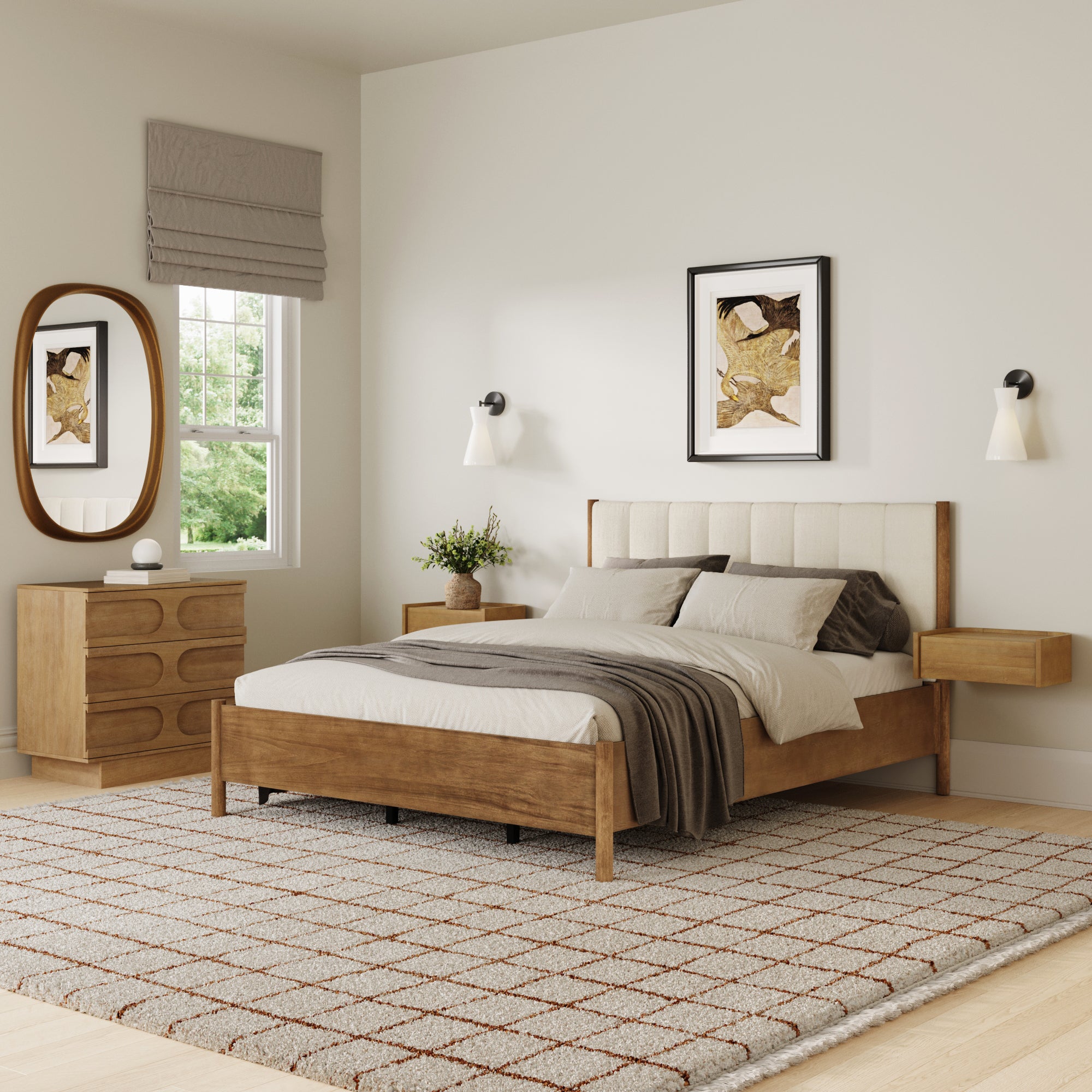 Modern Queen Bedroom Set with Dresser and Floating Nightstand - Nathan James