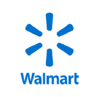 The image shows the Walmart logo with a blue spark symbol above the word Walmart written in bold blue letters.