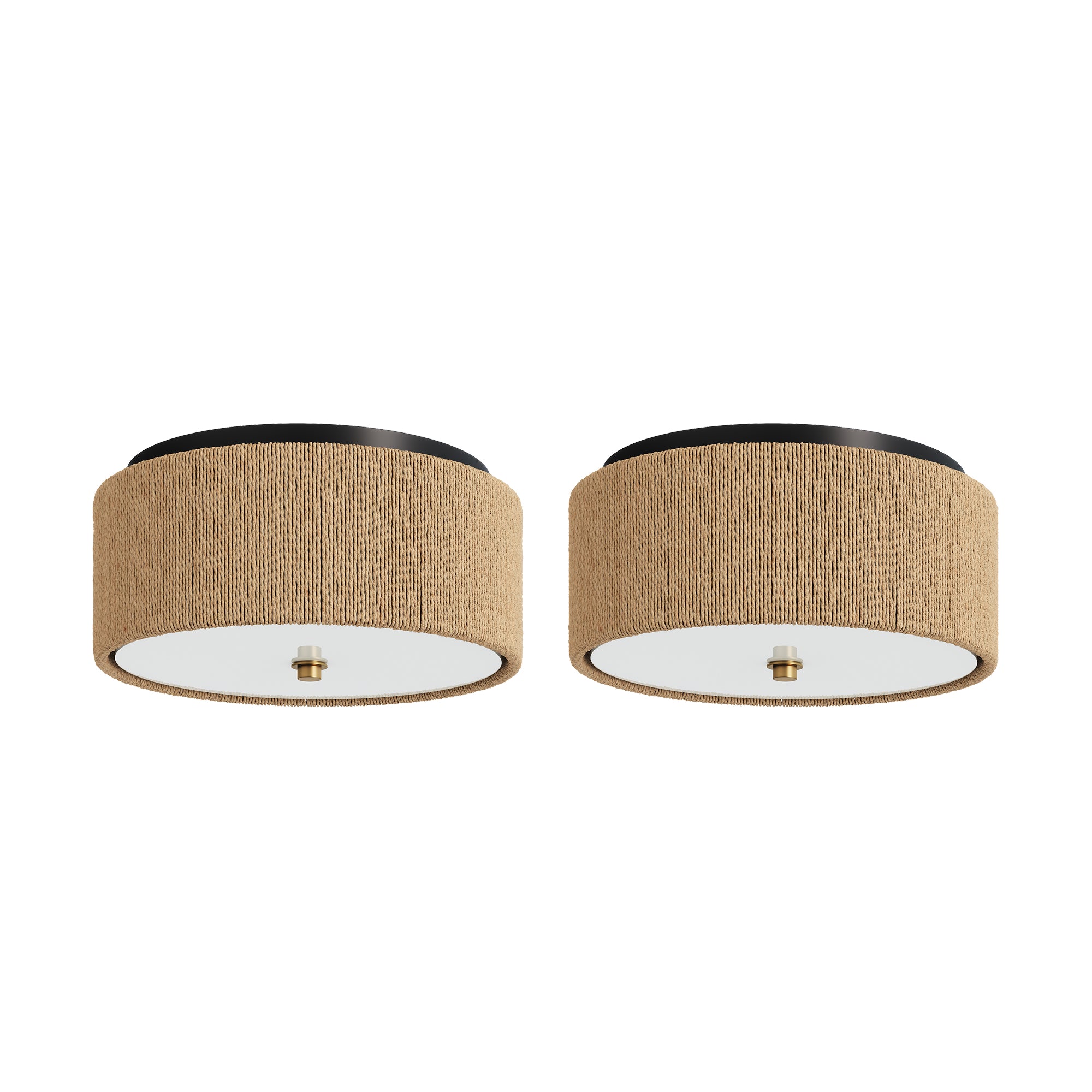 Seagrass Shade Flush Mount Ceiling Light - Thumbnail 4