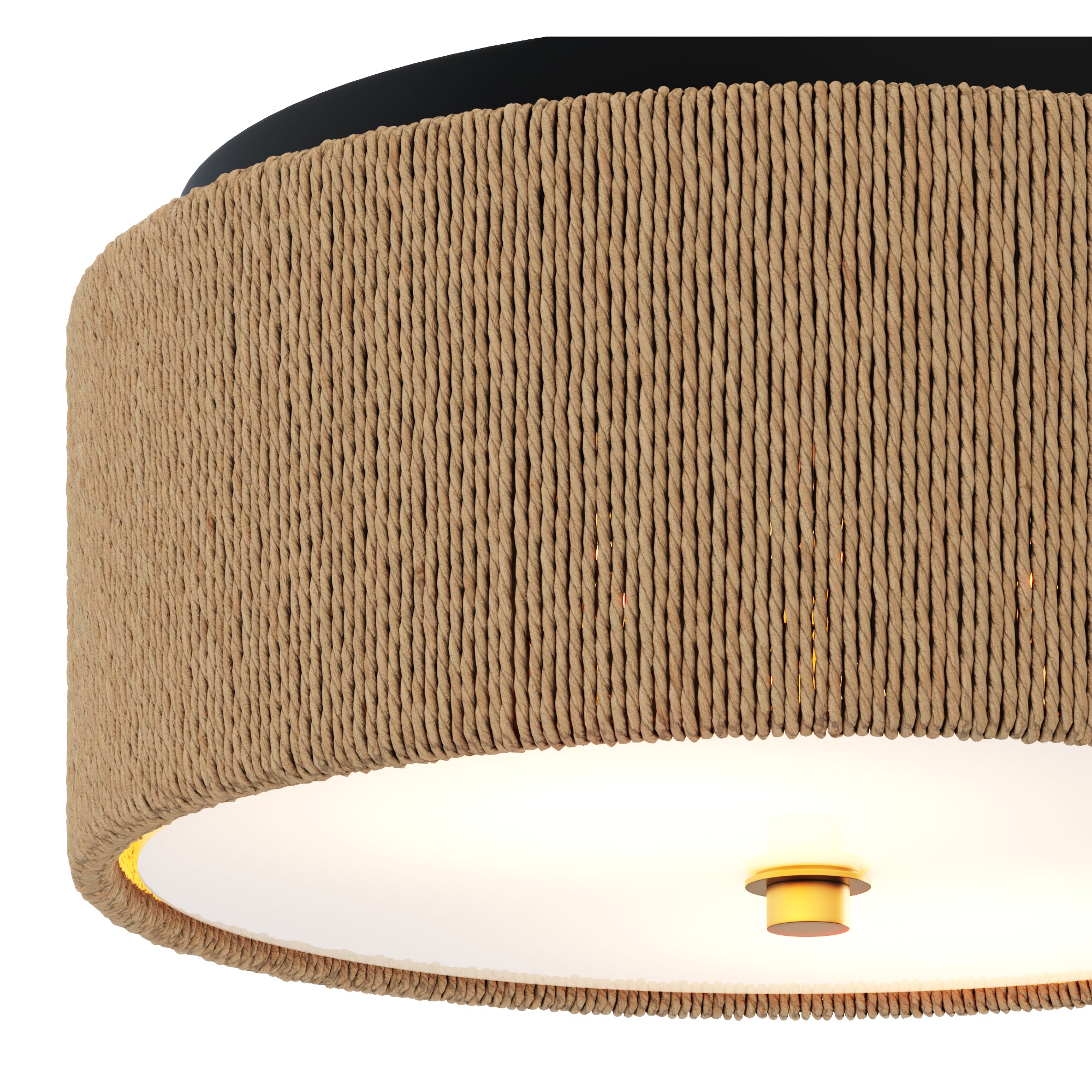 Seagrass Shade Flush Mount Ceiling Light