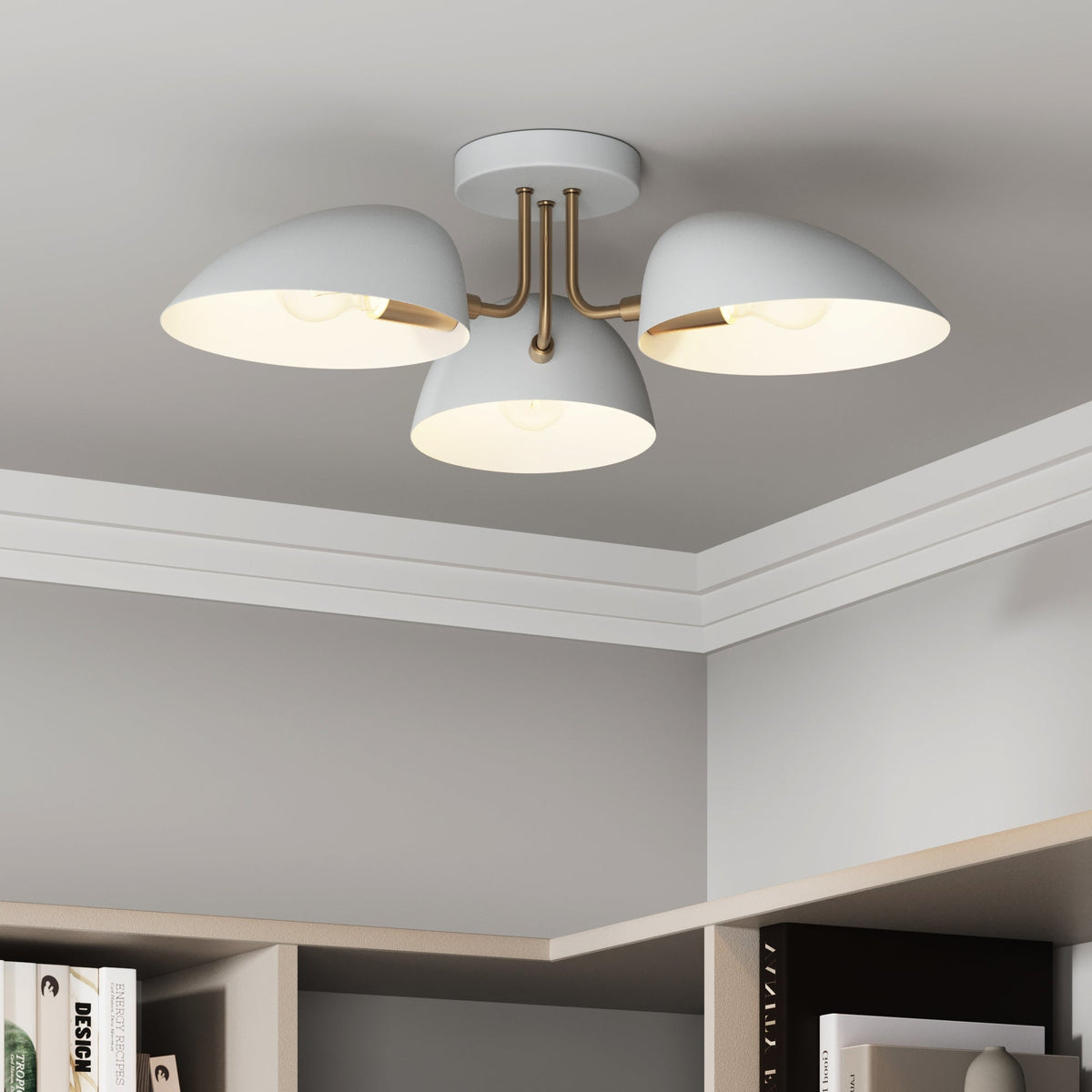 Argo Flush Mount Metal White 3-Arm | Nathan James