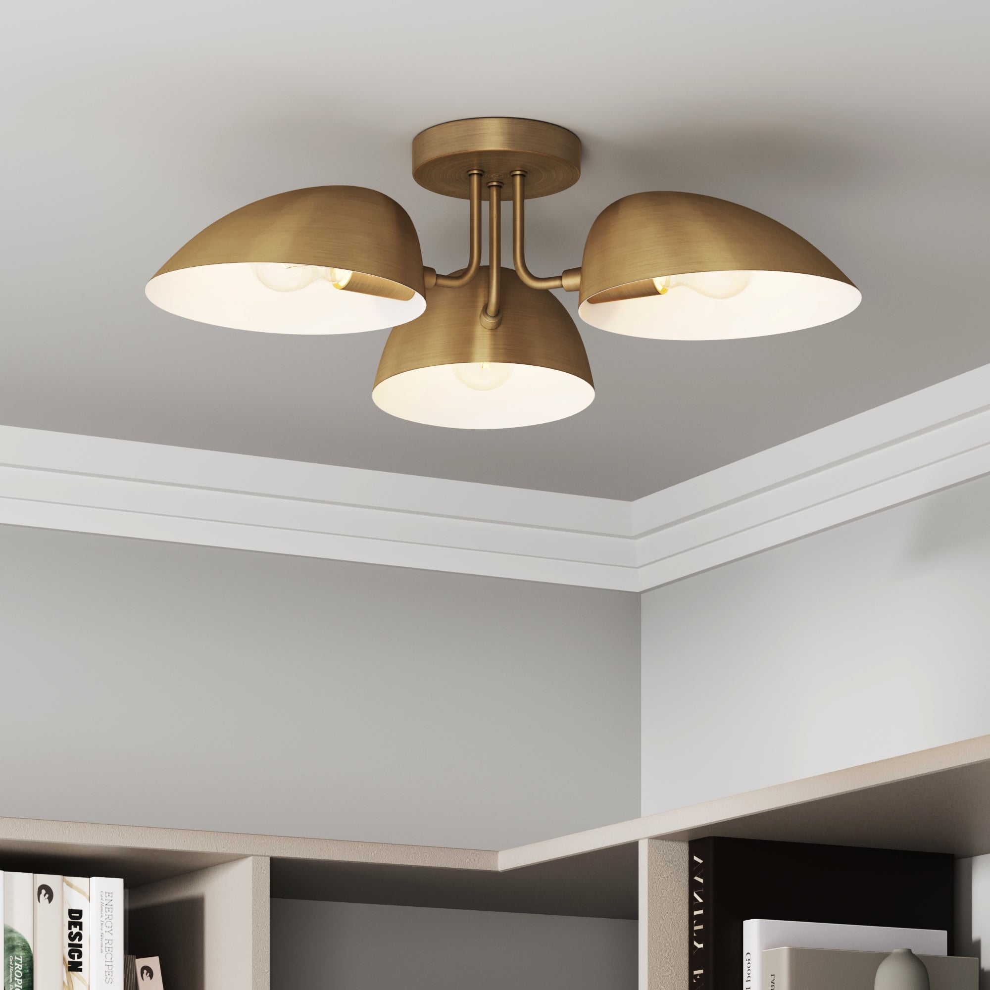 Argo Flush Mount Ceiling Light Fixture Modern Brass Nathan James