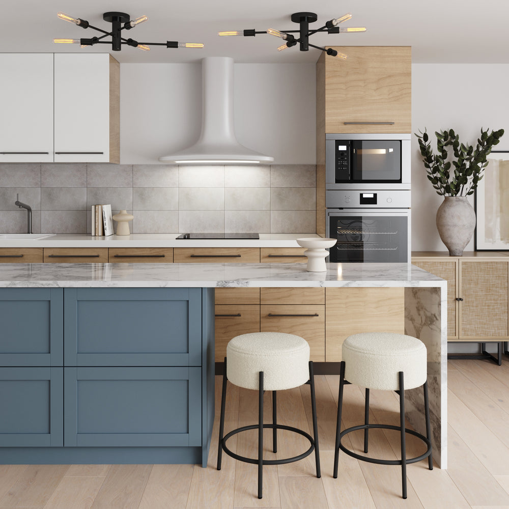 Elmont Modern Sputnik Flush Mount Ceiling 6Light Nathan James