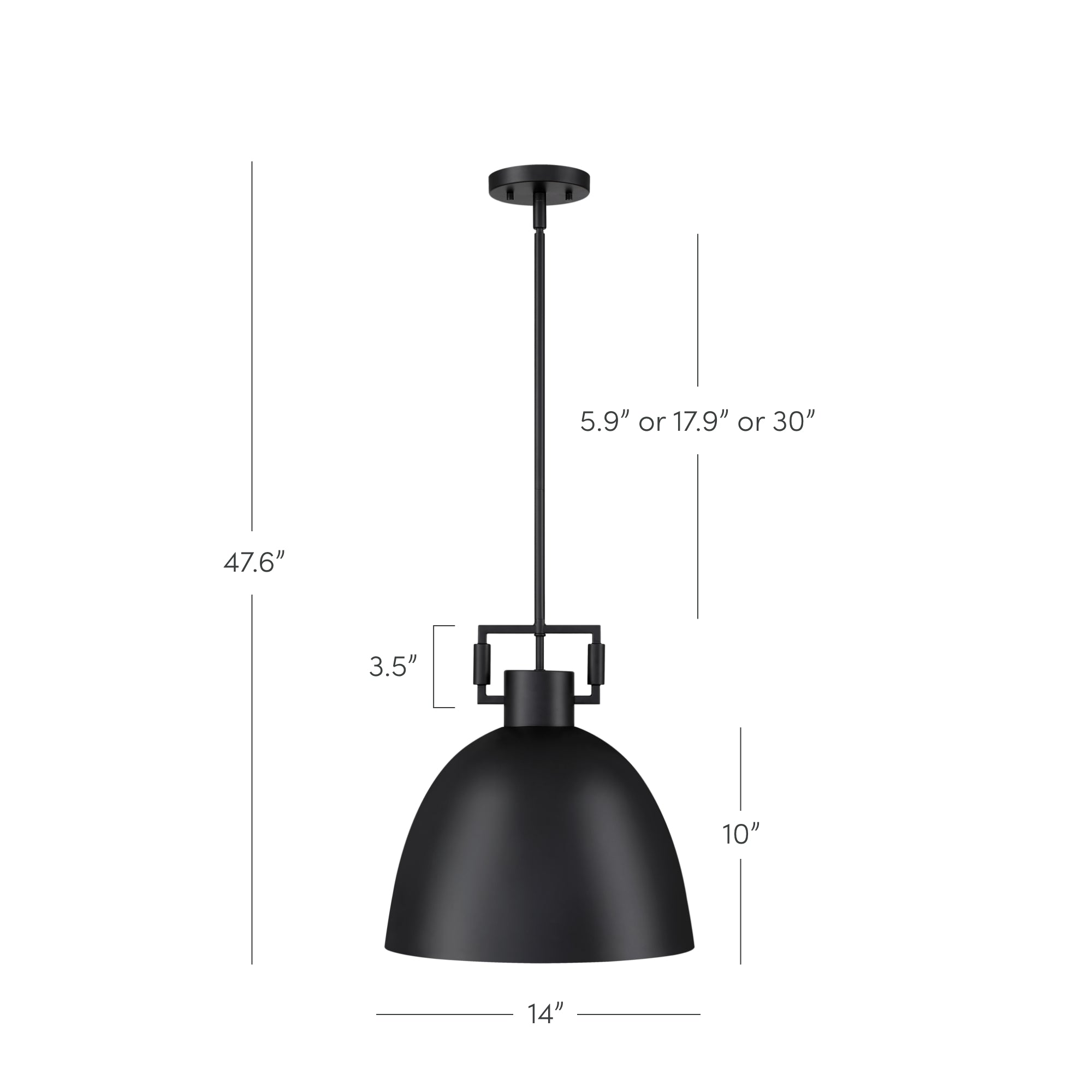 Metal Dome Pendant Lights Black - Thumbnail 5
