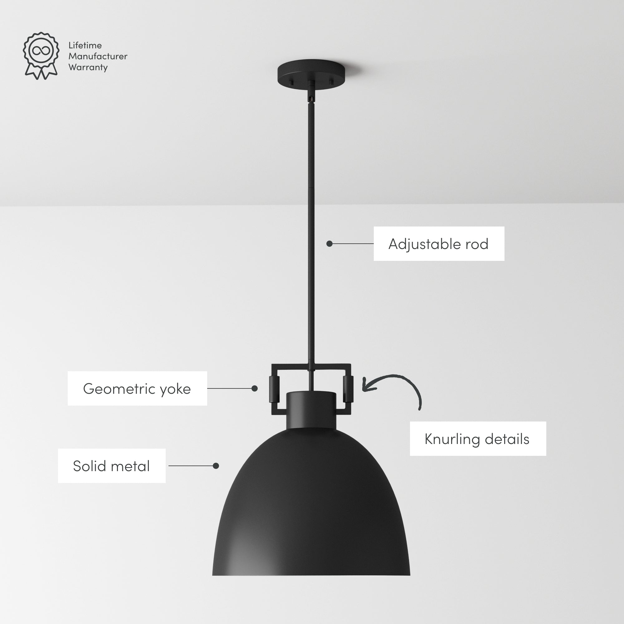 Leigh Metal Dome Matte Black Pendant Light Set of 2 | Nathan James